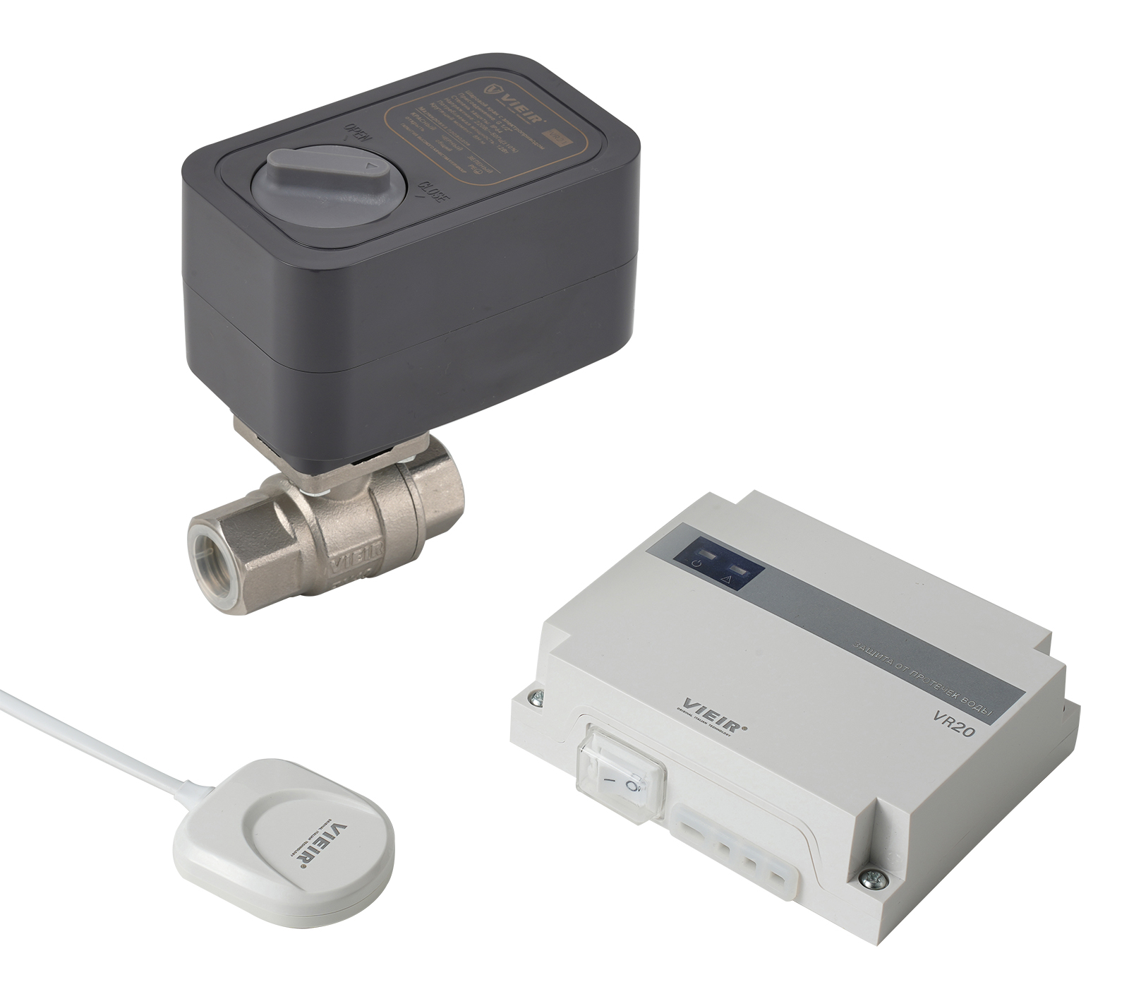 Система контроля протечки воды с проводными датчиками 1/2  ViEiR  (4/1шт)