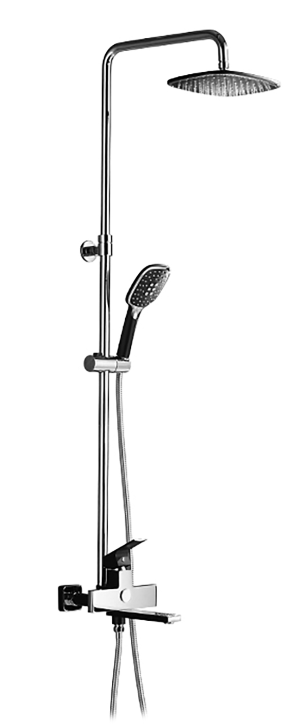 28061-C Душевой релинг (черный,хром) GANZER  (4/1шт) Л/К