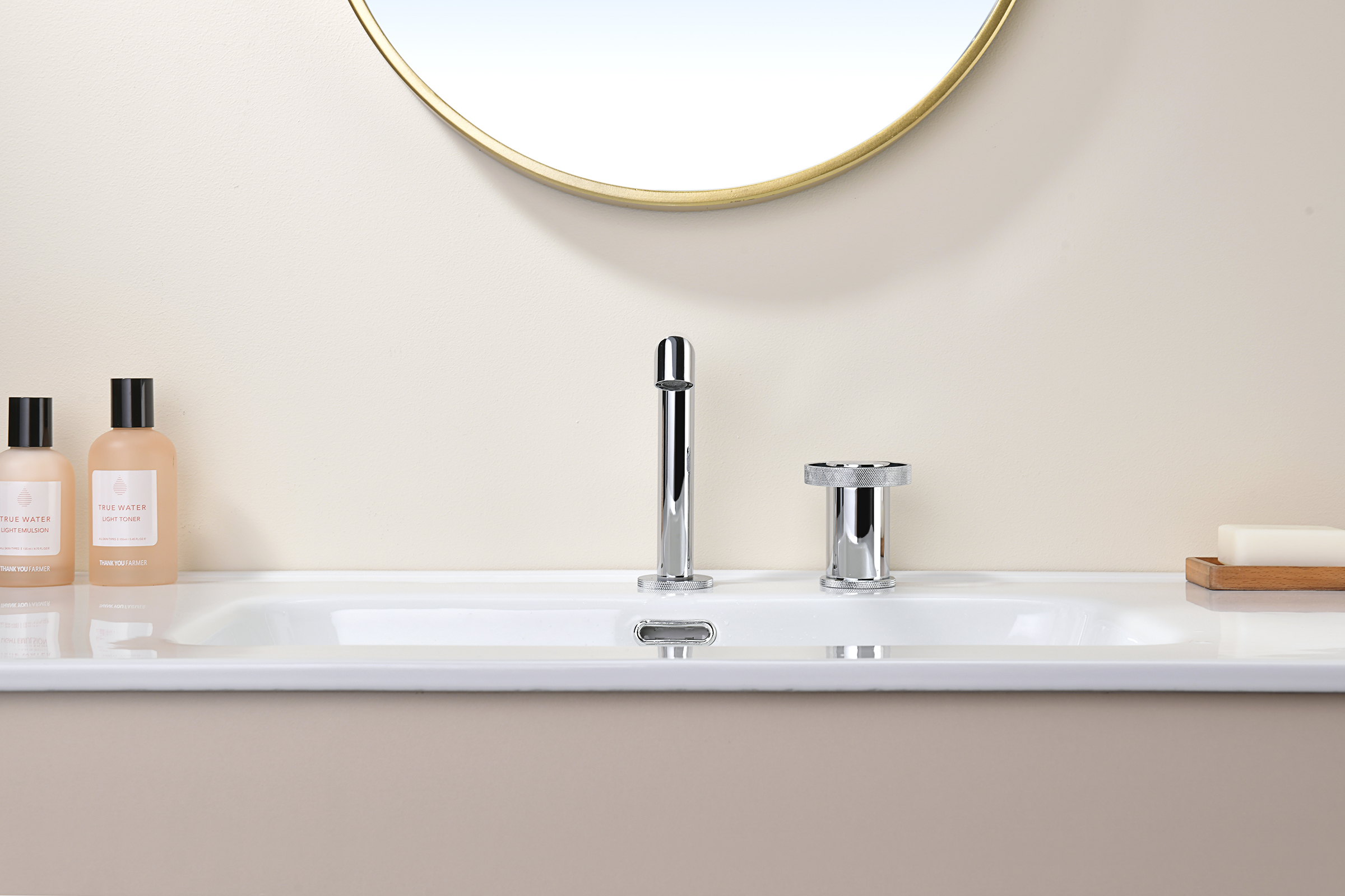 19114 Смеситель на борт раковины (2-отв,ХРОМ)  GANZER (10/1шт)