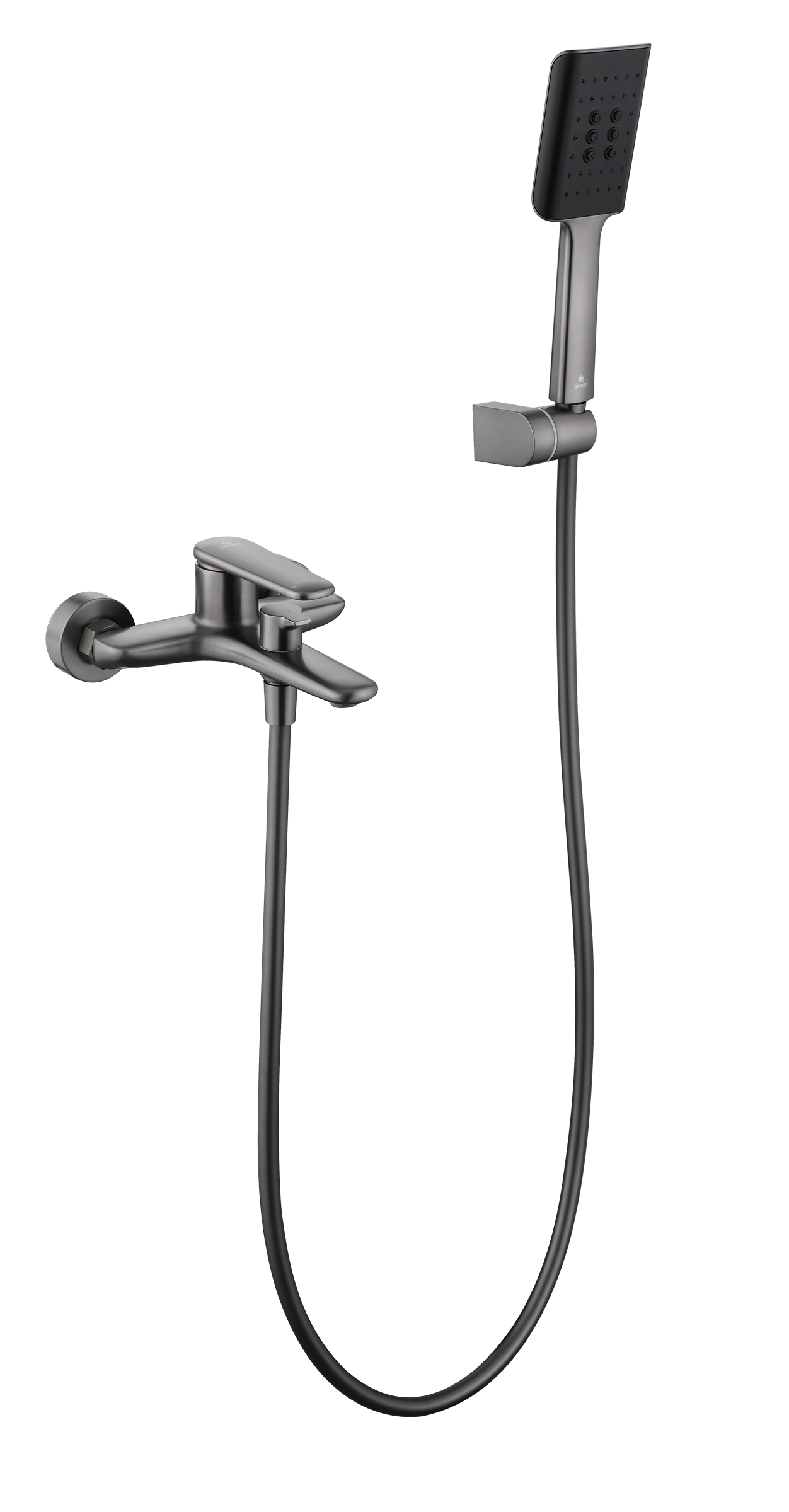 02131-Q Смеситель од. для ванны кор. (ГРАФИТ)  GANZER  (8/1шт)