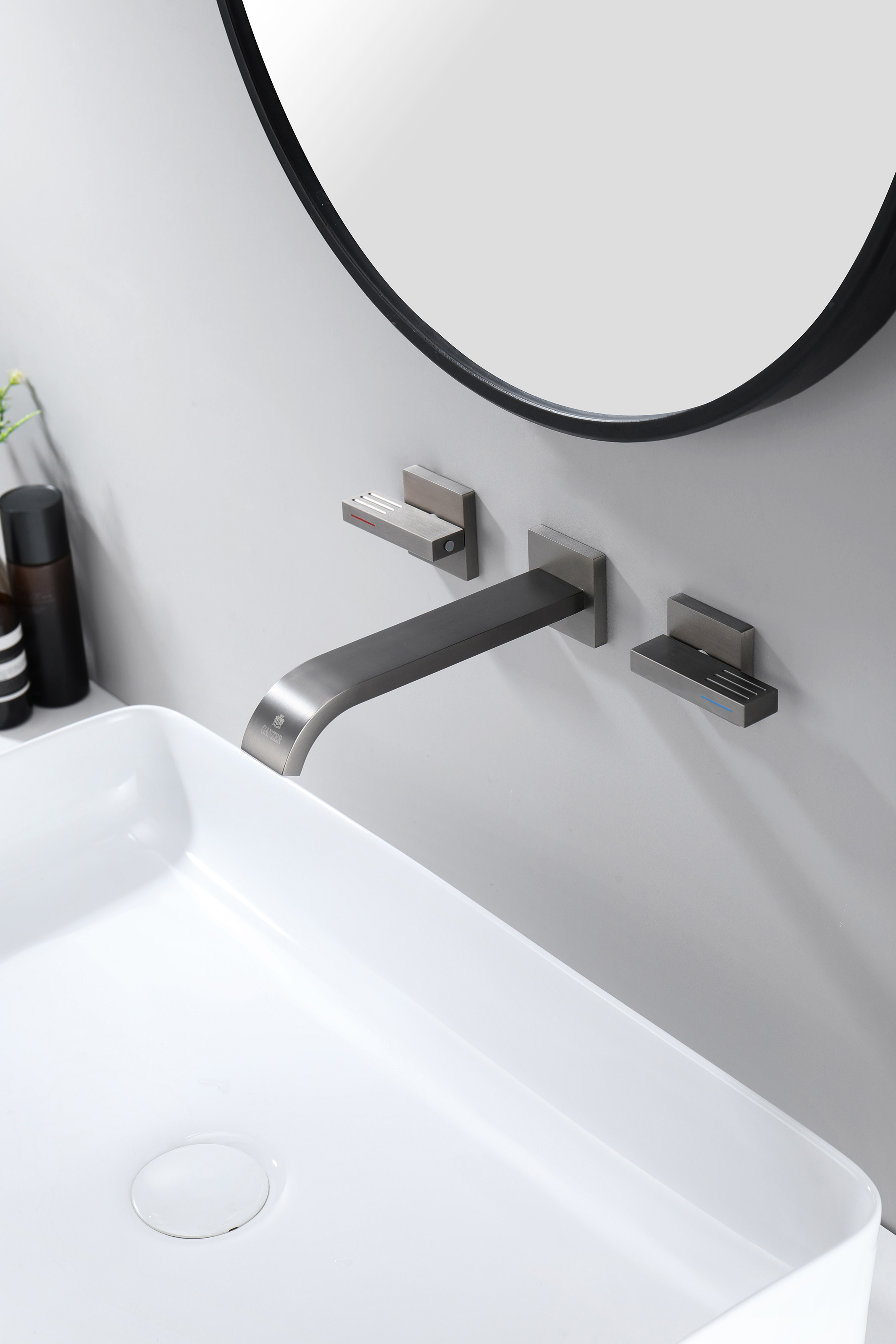 01144-Q Смеситель встраиваемый для раковины (ГРАФИТ) GANZER (8/1шт)