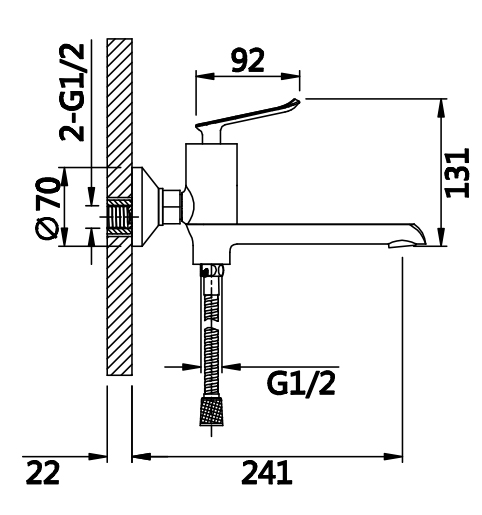 20032-C Смеситель однорыч  для ванны кор. (ЧЕРНЫЙ/??) "GANZER" (6/1шт)