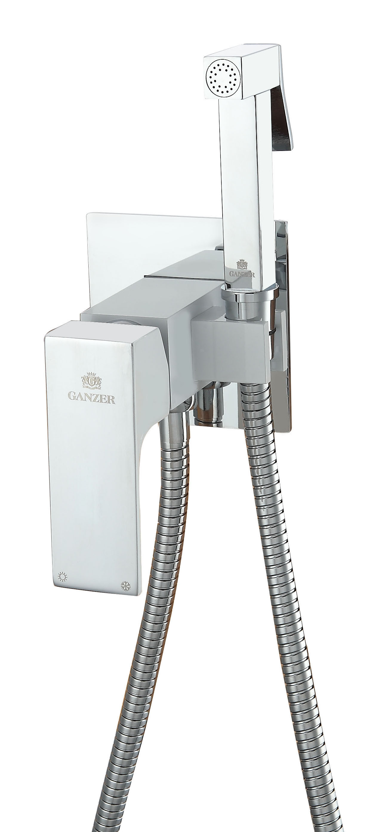 28057-F Комплект встраива. для биде (хром+белый) GANZER (10/1шт) Л/К