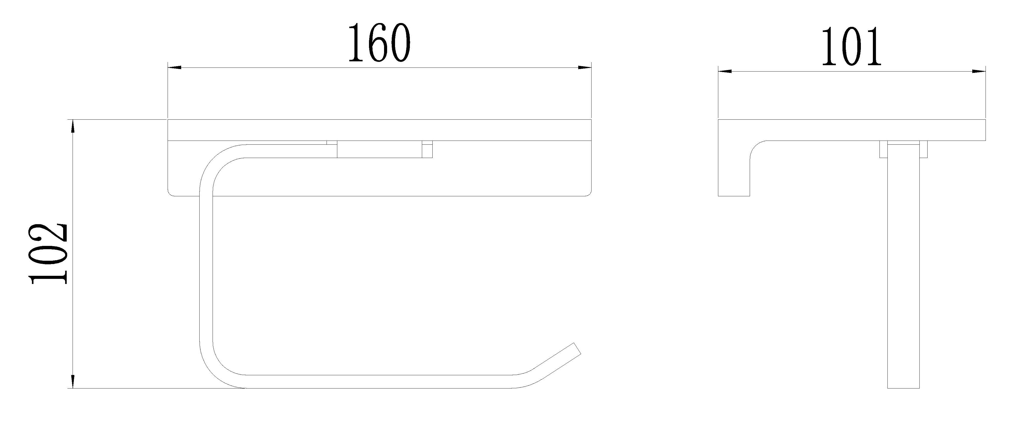 88034-F Держатель для туалетной бумаги с полкой (БЕЛЫЙ) GANZER  (20/1шт)