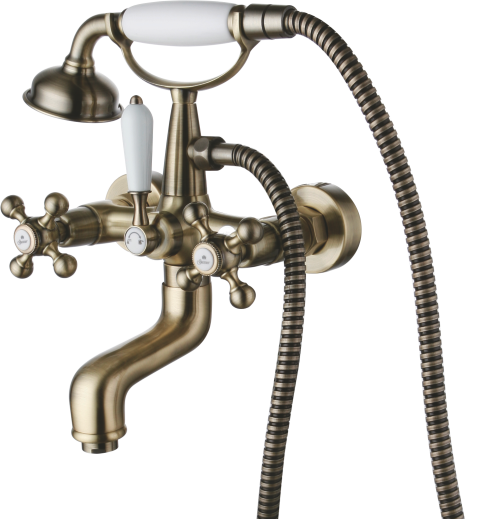 09032-D Смеситель 2-ух руч. для ванны БРОНЗ GANZER  (6/1шт) Л/К
