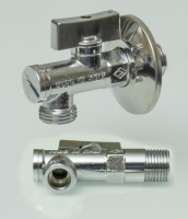 Кран угловой с СЕТКОЙ 1/2 х 1/2  (хром)  БТТ  (48/12шт)