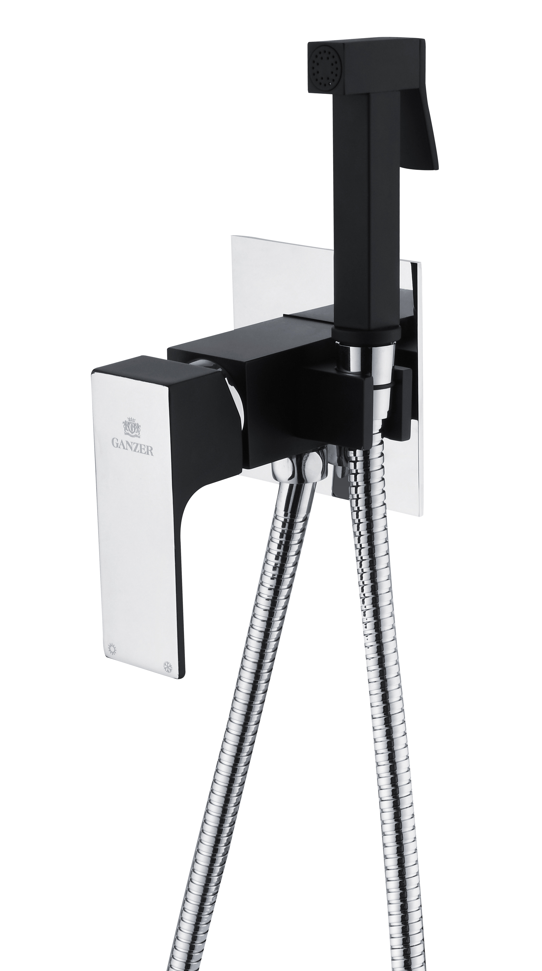 28057-C Комплект встраива. для биде (хром+черный) GANZER (10/1шт) Л/К