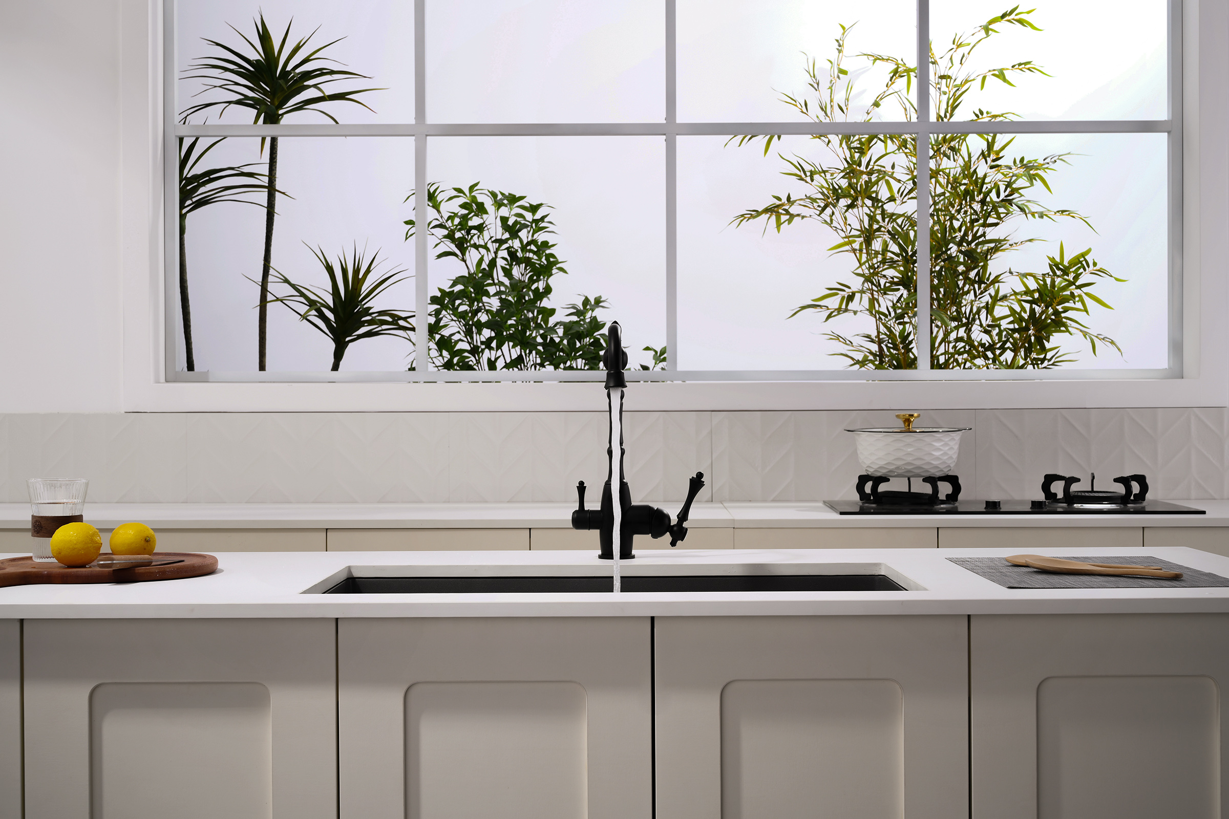 77122-C Смеситель для кухни с под. филь. (ЧЕРНЫЙ) GANZER  (10/1шт)