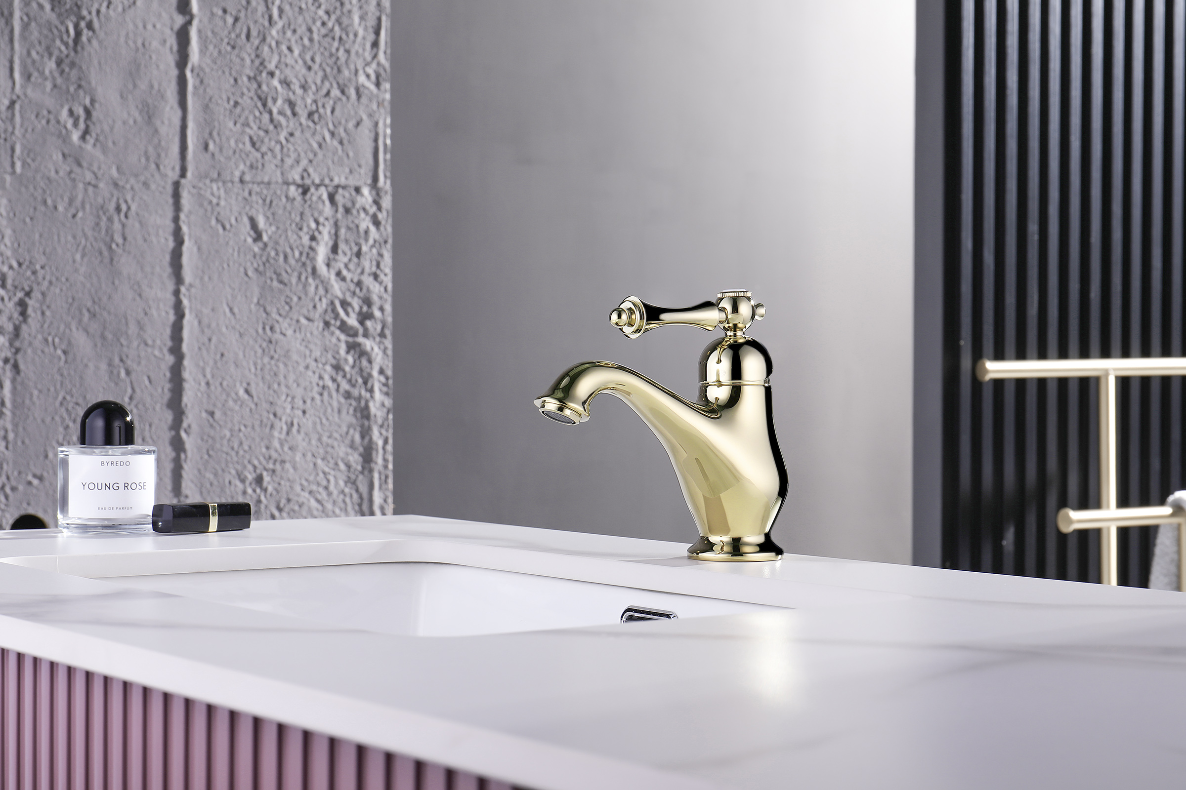 77111-E Смеситель для умывальника  (ЗОЛОТО)  GANZER (10/1шт)