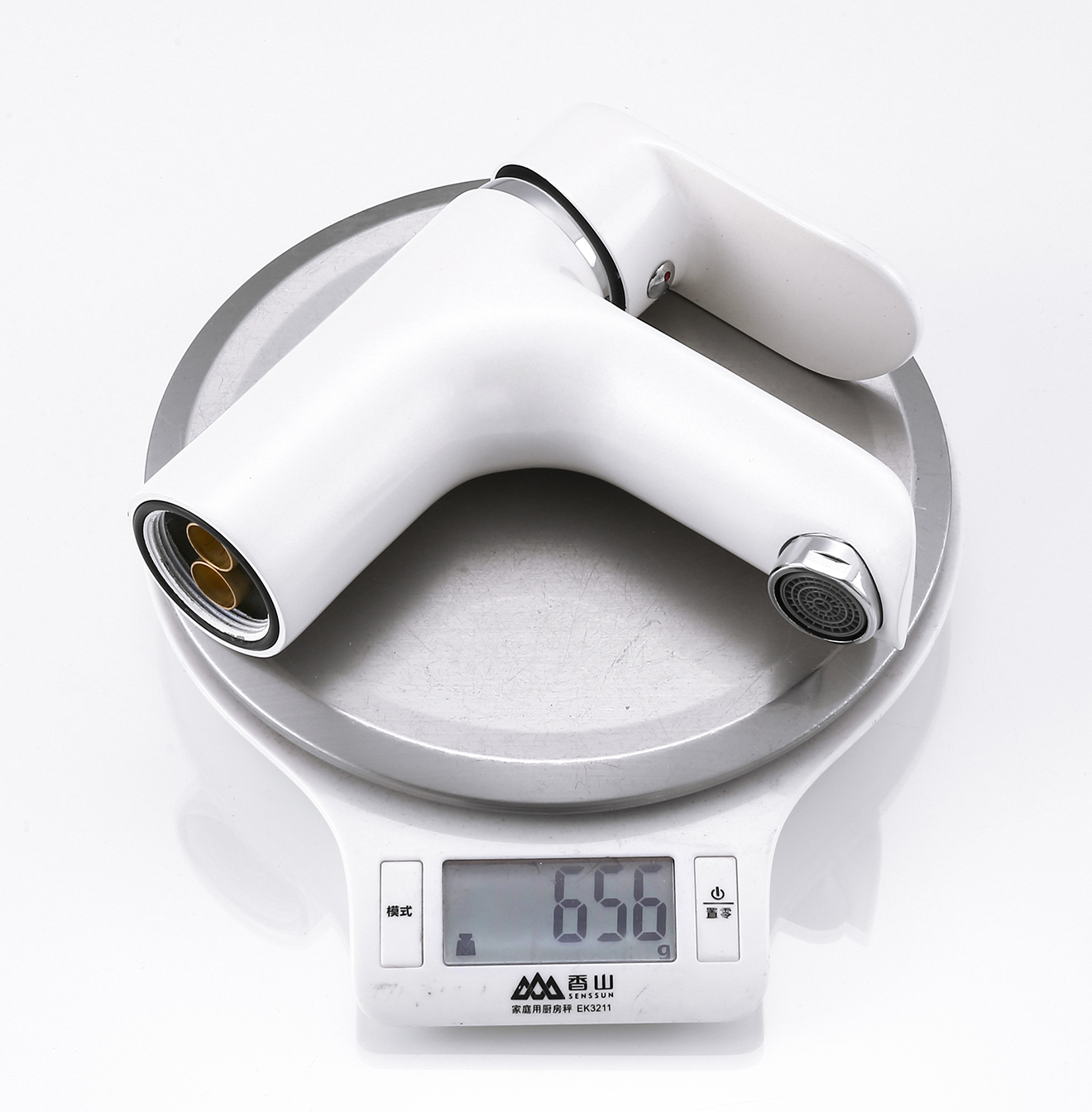 10003-F Смеситель для умывальника (БЕЛЫЙ) HANSEN  (10/1шт)