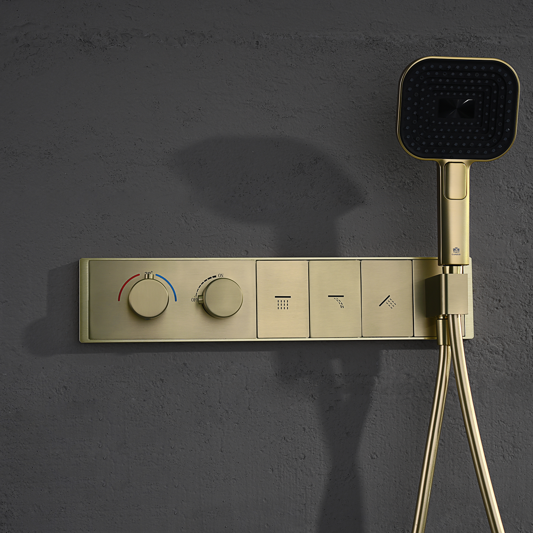 55164-S Встроенный смес для душа с 2-функ. (Мат. Золото) GANZER  (2/1шт)
