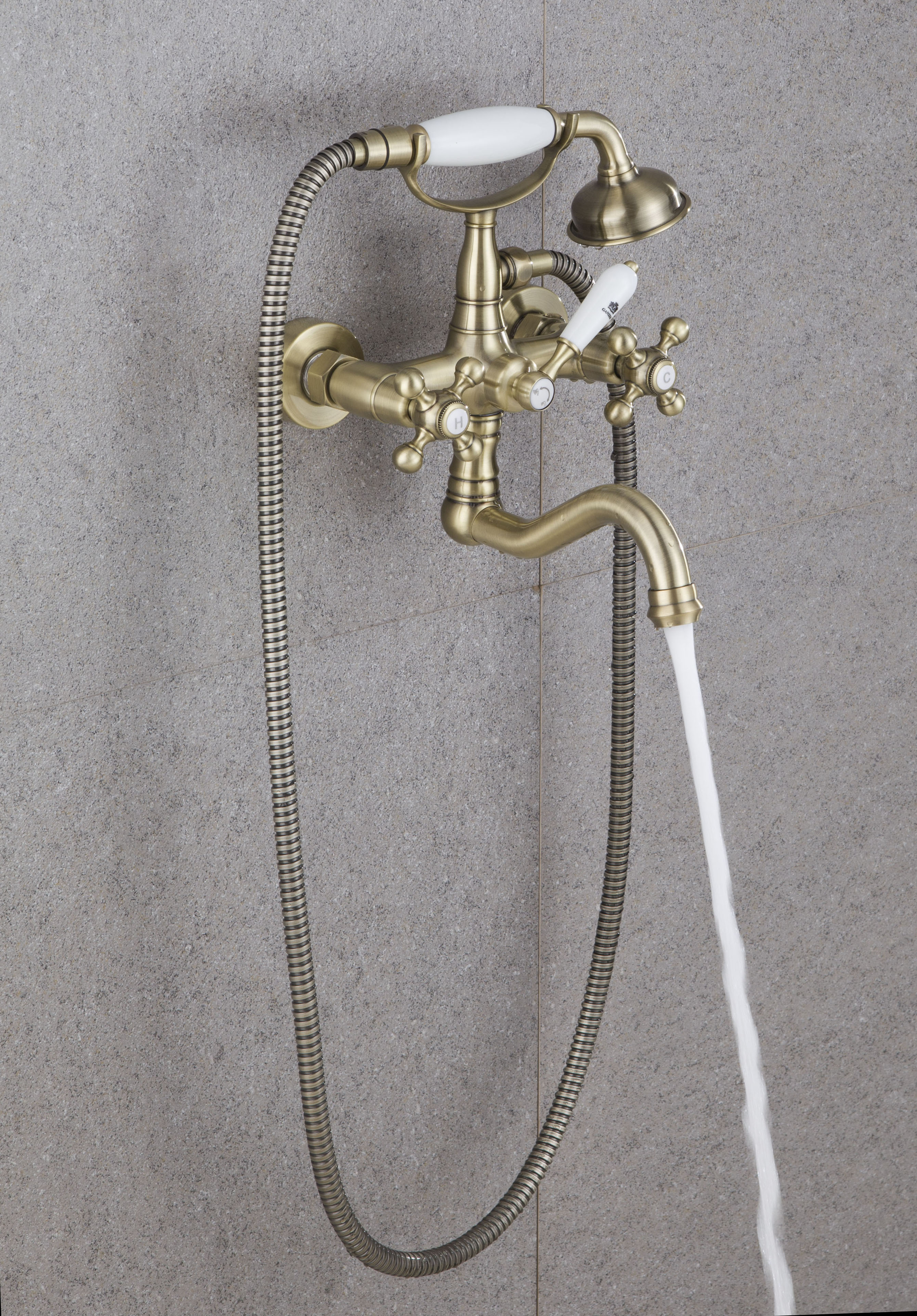 09135-D Смеситель 2-ух руч. для ванны БРОНЗ GANZER  (6/1шт)