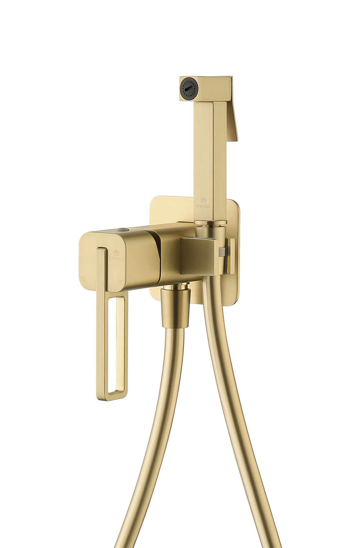 12157-S Смеситель встраиваемый с ГИГ. душем (Мат. Золото) GANZER (10/1шт)