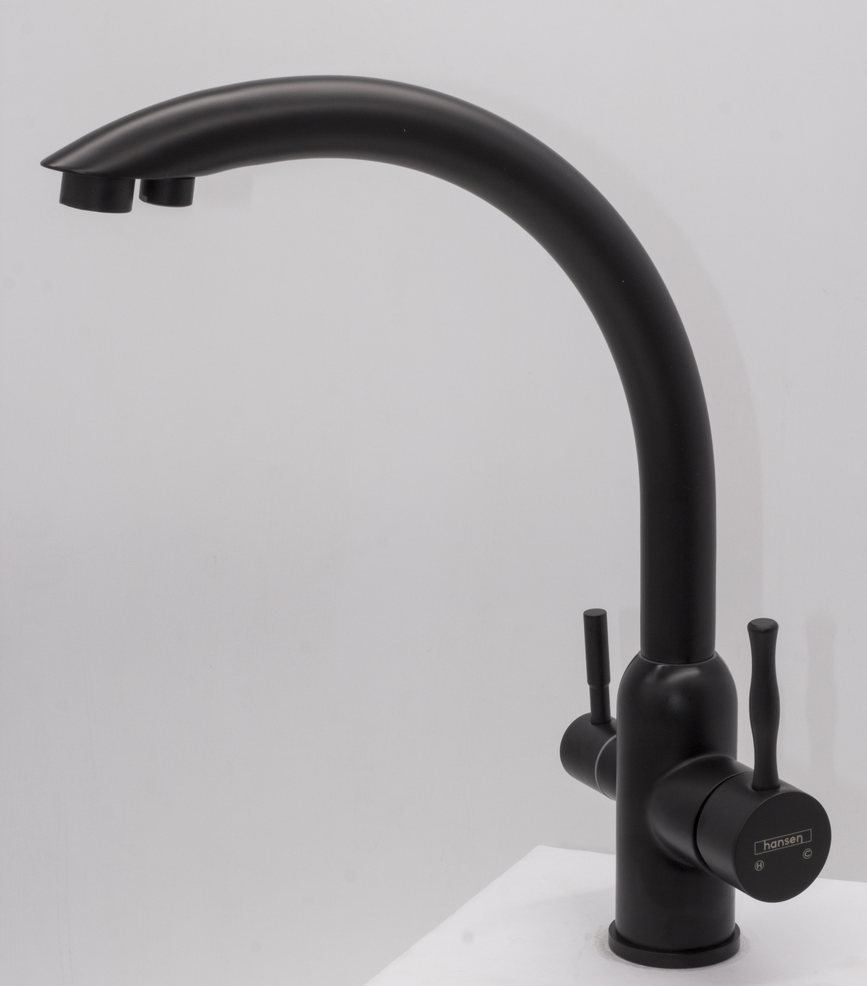 15086-C Смес. из НЕРЖ. для кух. под. фильт (ЧЕРНЫЙ) HANSEN  (10/1шт)