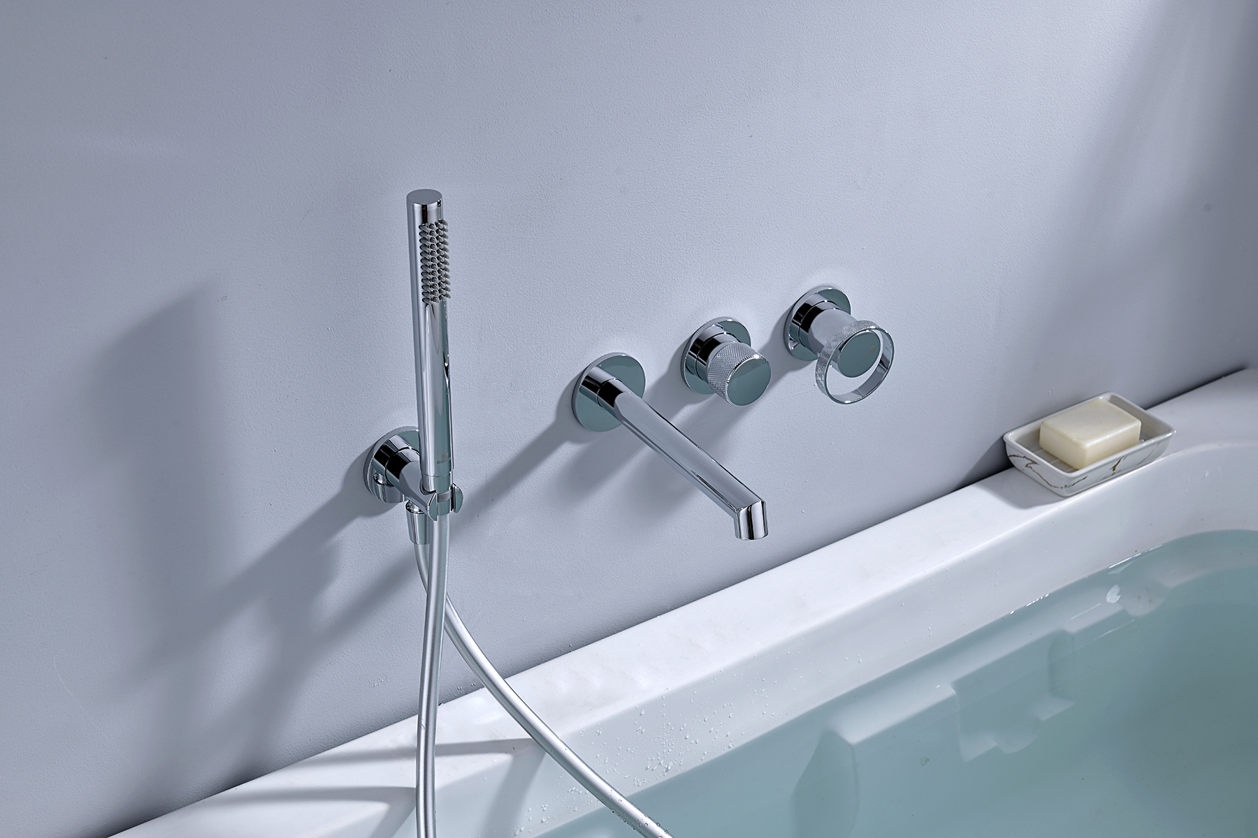 19134 Встроенный смес. для ванны  (ХРОМ) GANZER  (6/1шт)