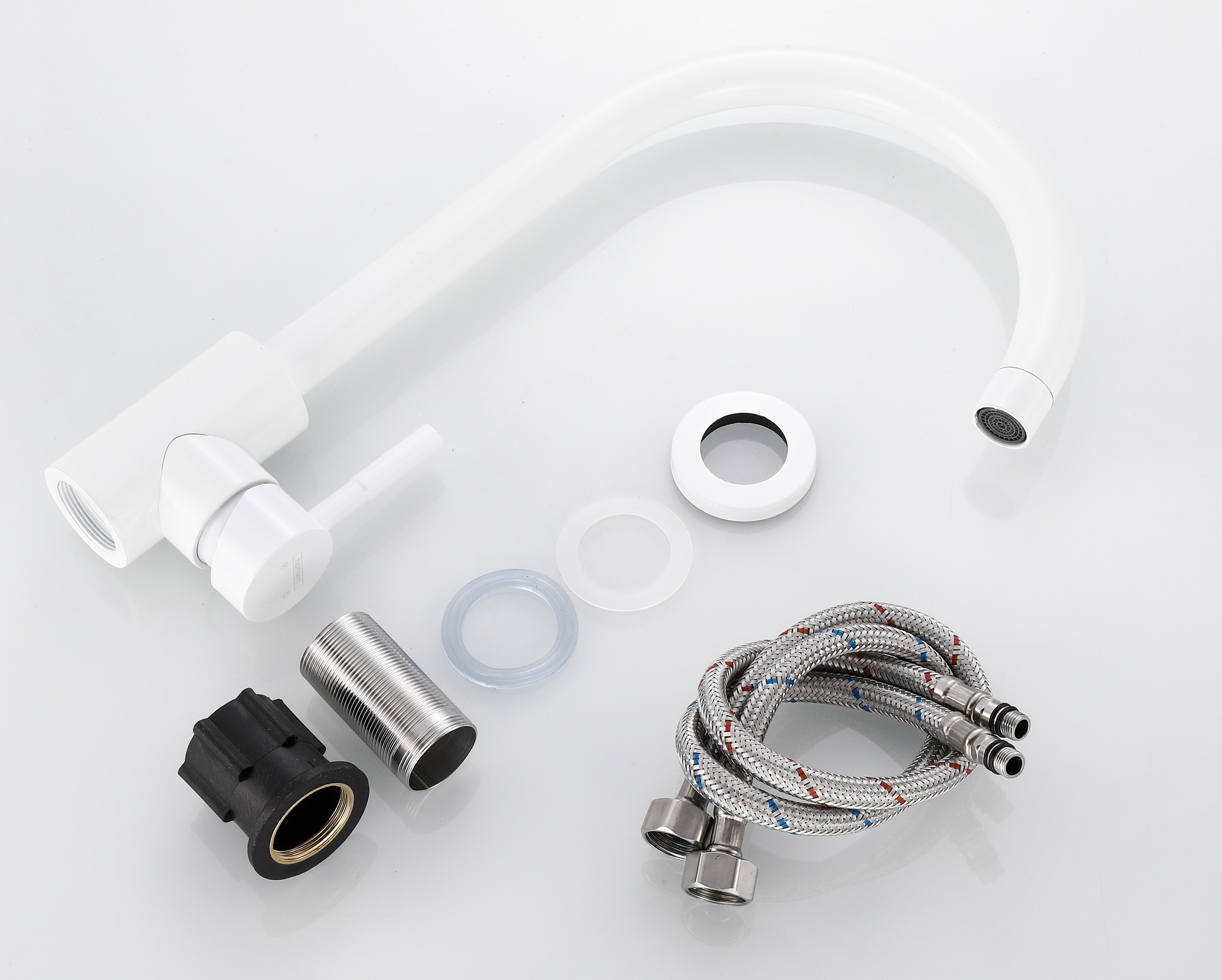 53304-F Смес. из НЕРЖ. для кух. (БЕЛЫЙ) HANSEN  (10/1шт)