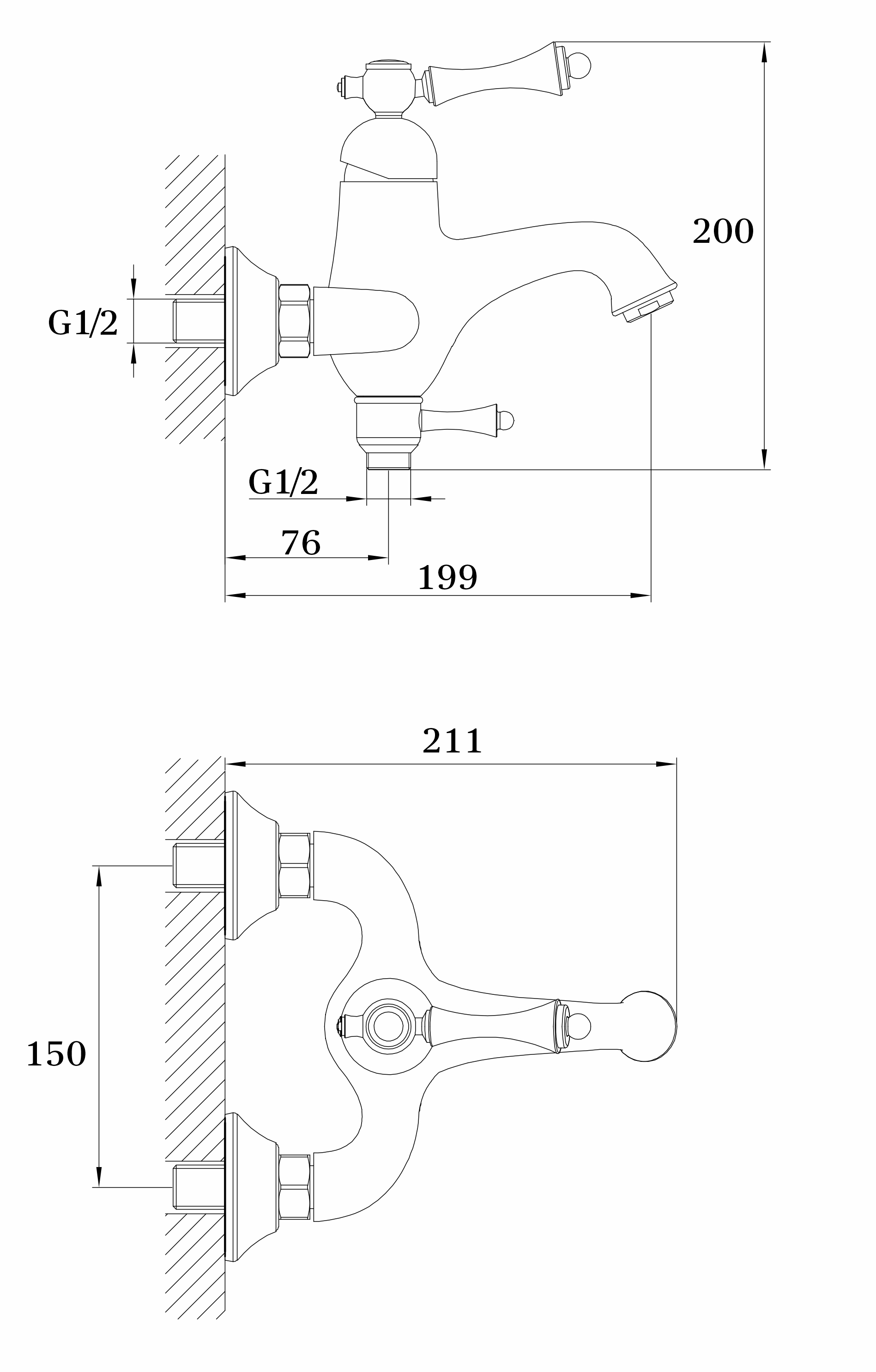 77031 Смеситель однорычажный для ванны GANZER  (8/1шт)