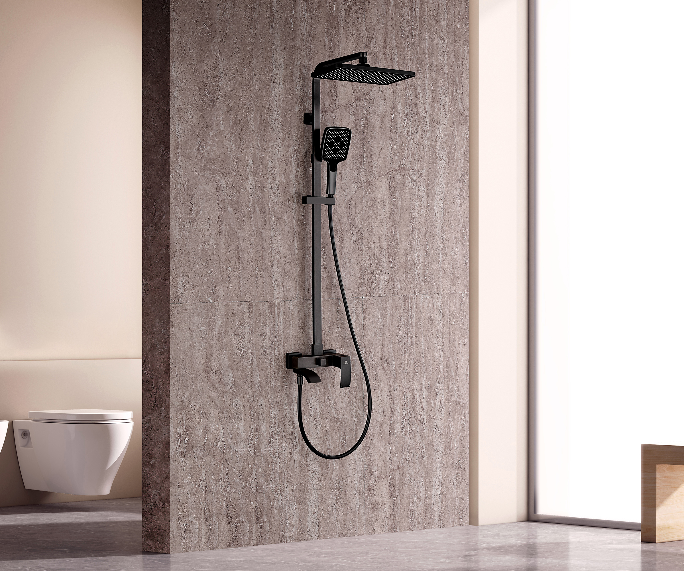 44161-C Душевая система (ЧЕРНЫЙ) GANZER (5/1шт)