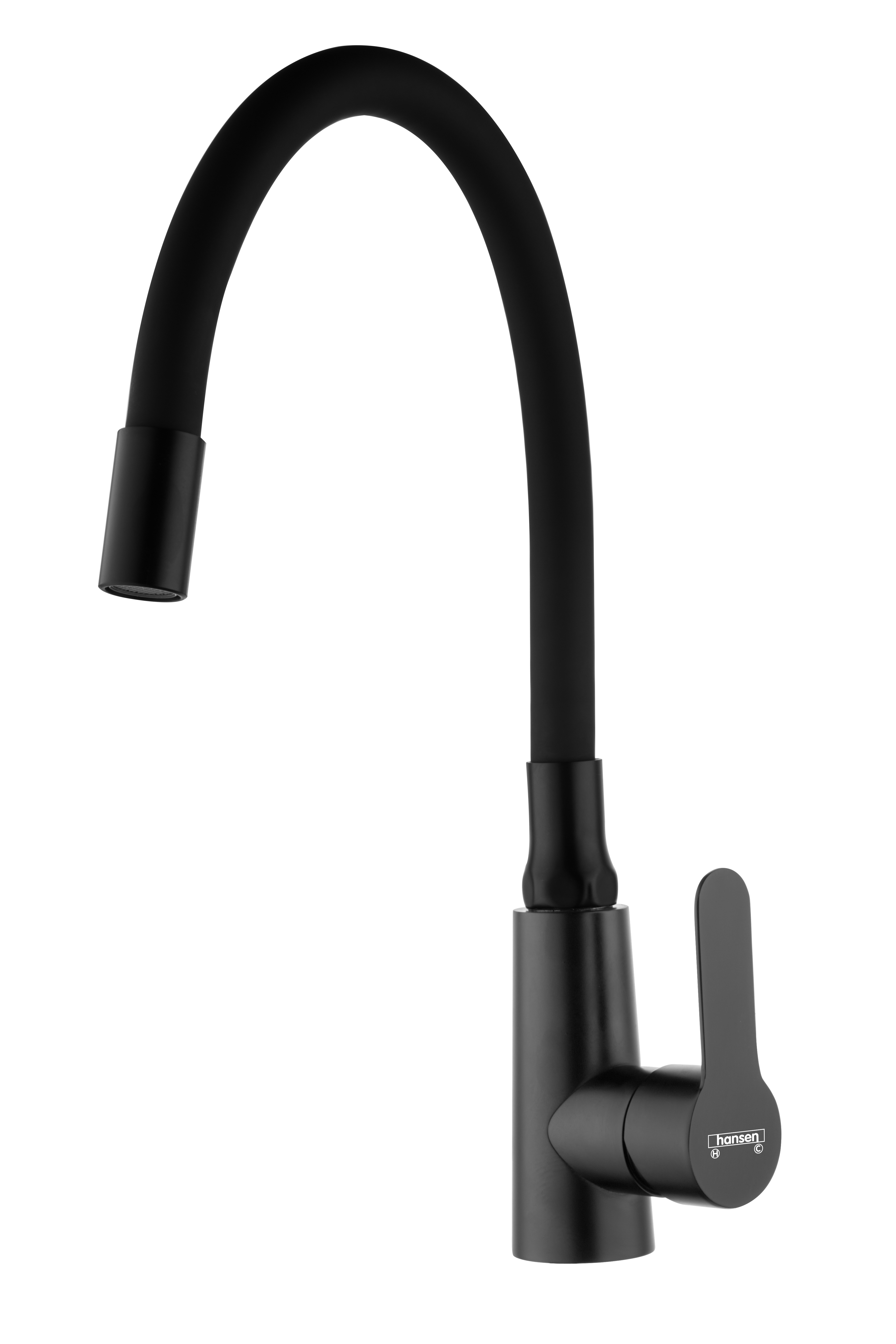 56032-PC Смес. из НЕРЖ. для кух. (ГРАФИТ с гиб. чер. изл.) HANSEN  (20/1шт)