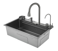 Мойка многофункциональная НЕРЖ (75х46см) ГРАФИТ  САВОЛ.