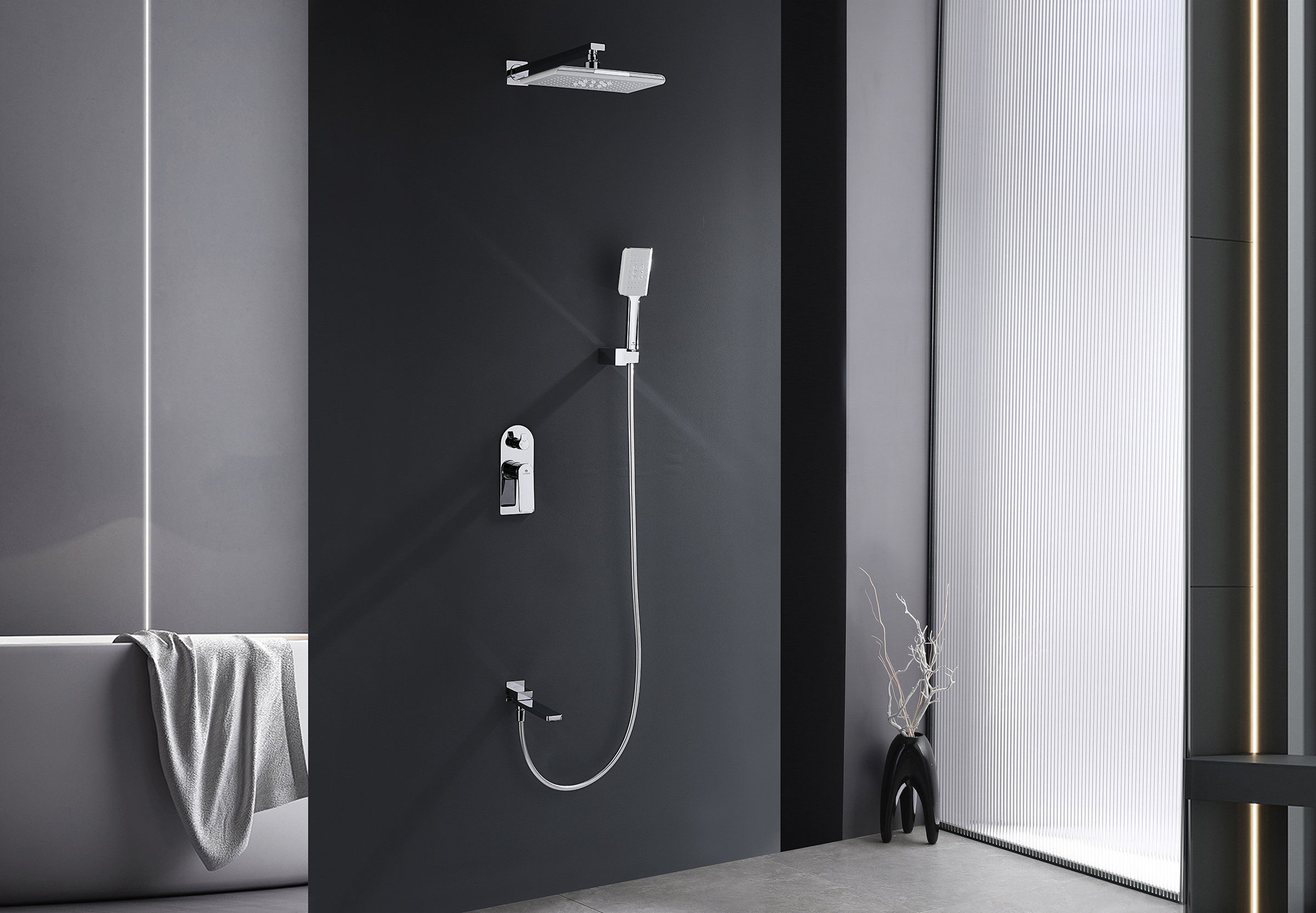 07165 Смеситель встраиваемый для душа с 3-функ. (ХРОМ) GANZER (6/1шт)