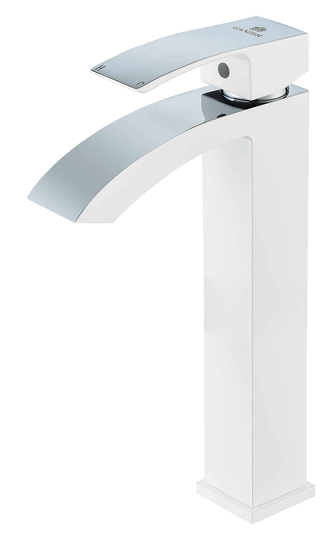 44012-F Смеситель для умыв. (ВЫСОКИЙ БЕЛЫЙ) "GANZER"  (10/1шт) Л/К