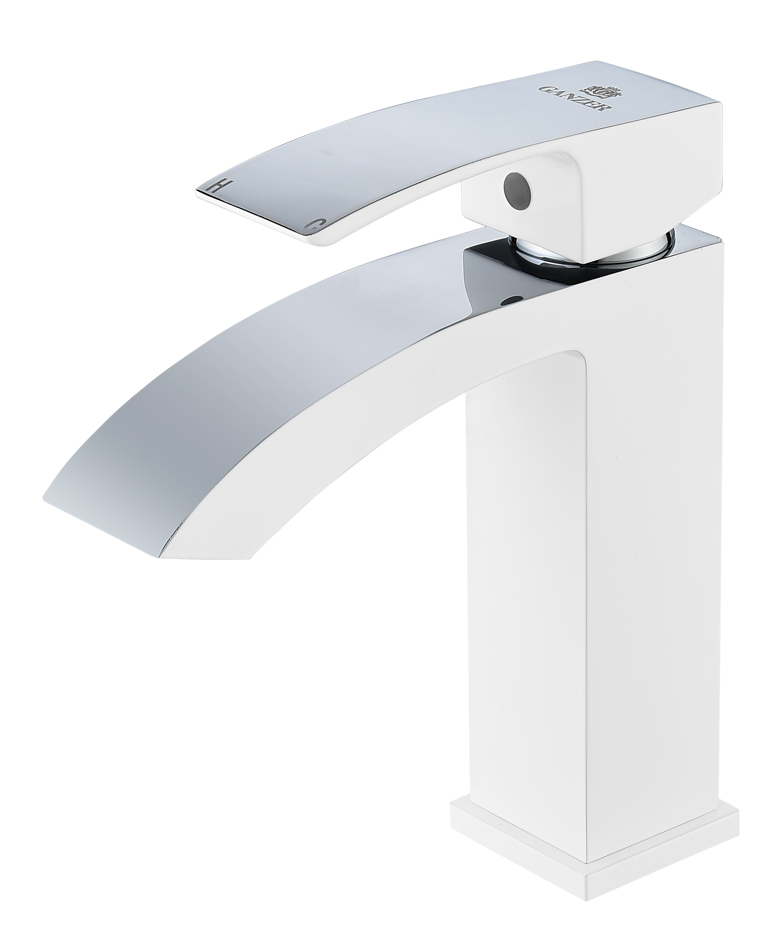 44111-F Смеситель од. для раковины (БЕЛЫЙ) GANZER (10/1шт)