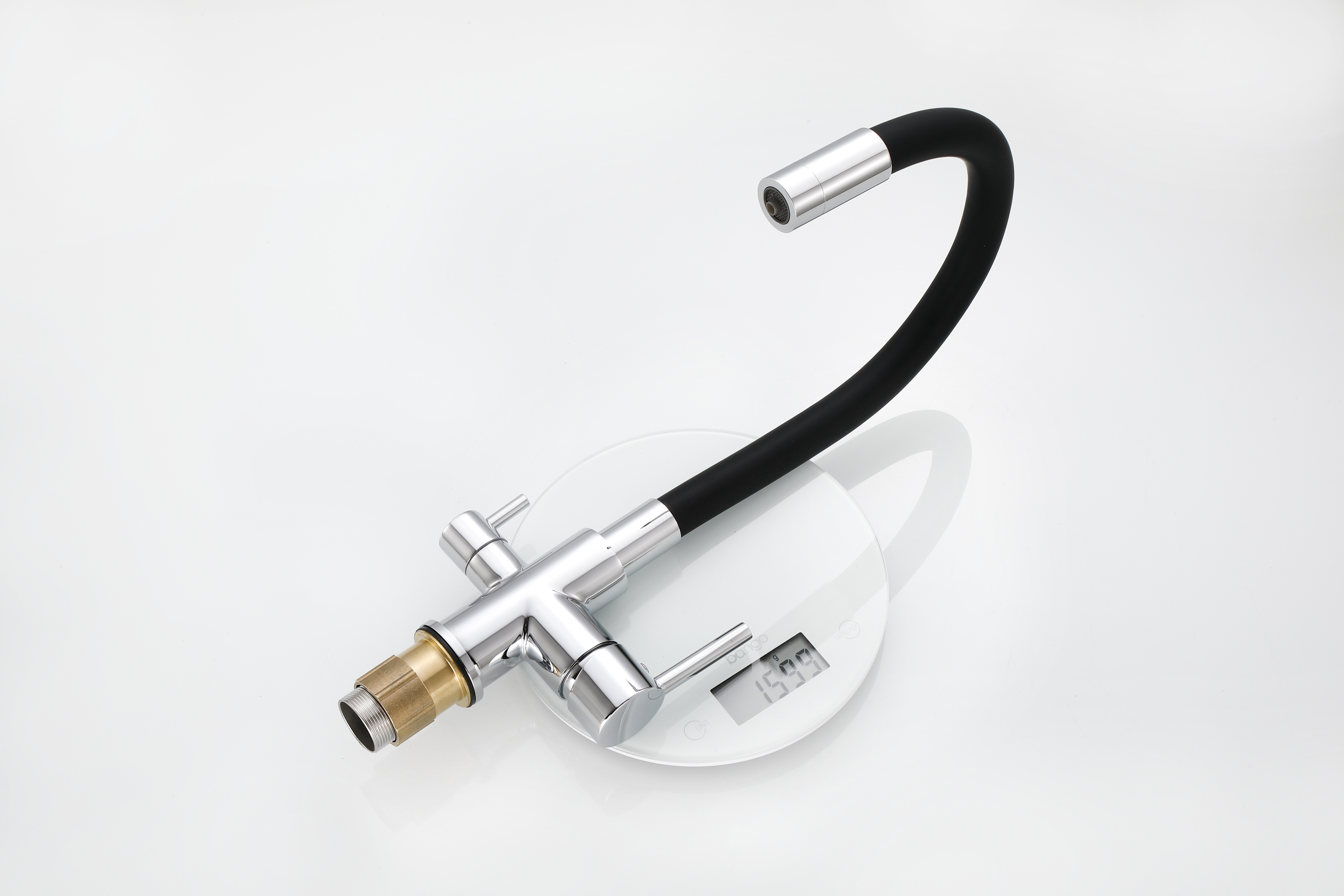 15080-P Смес. для кухни с гиб шланг и под фильт (хром/сер.) латунь HANSEN (10/1шт)