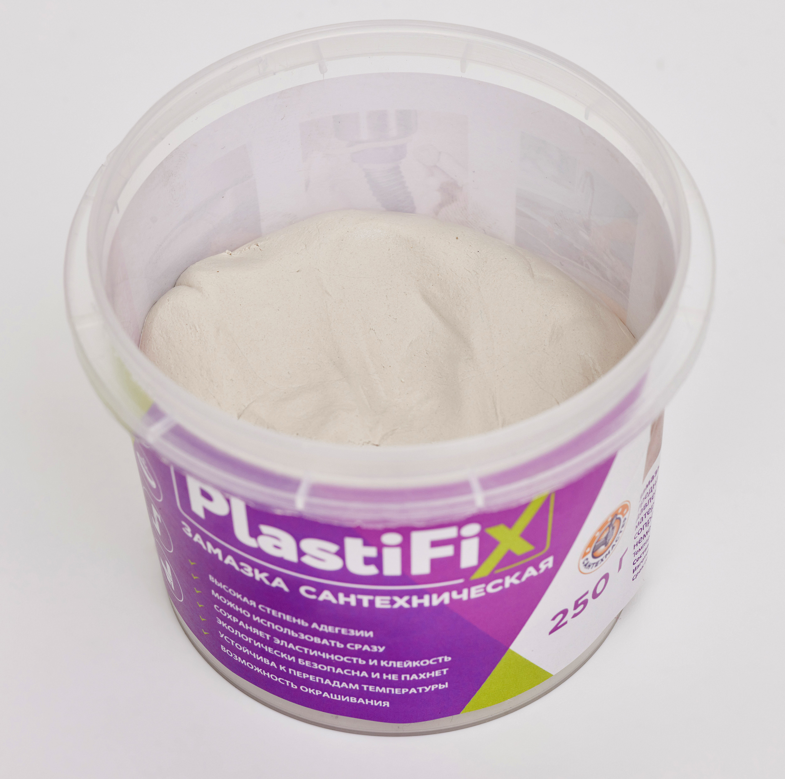 Замазка сантехническая, банка 250г. PlastiFix  (12/1шт)