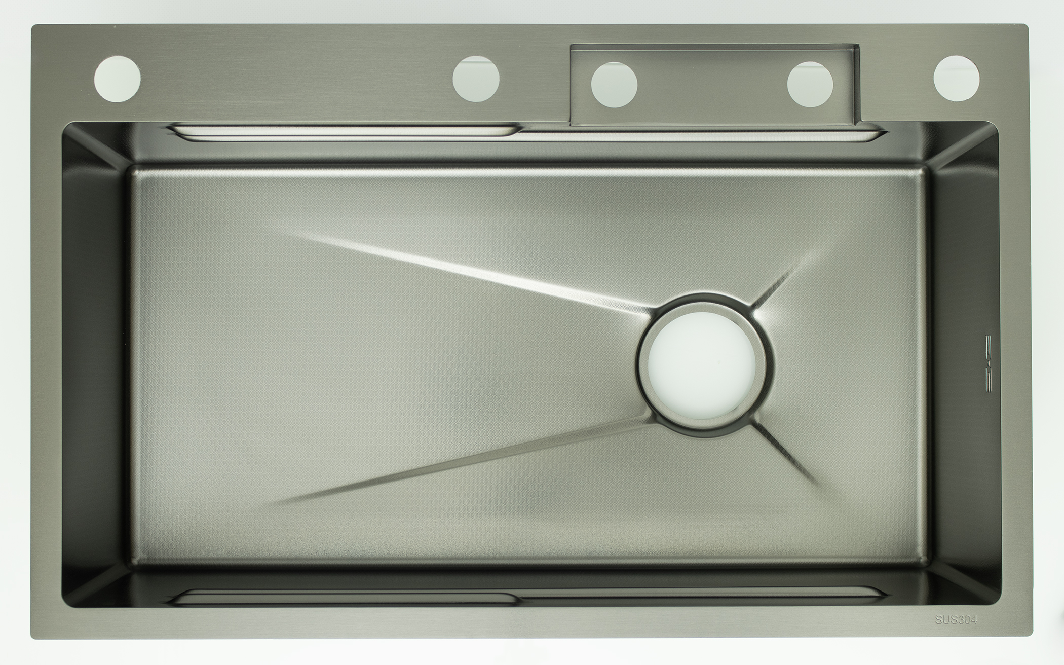 Мойка многофункциональная, без смес. НЕРЖ (75х46мм,ГРАФИТ)  GANZER