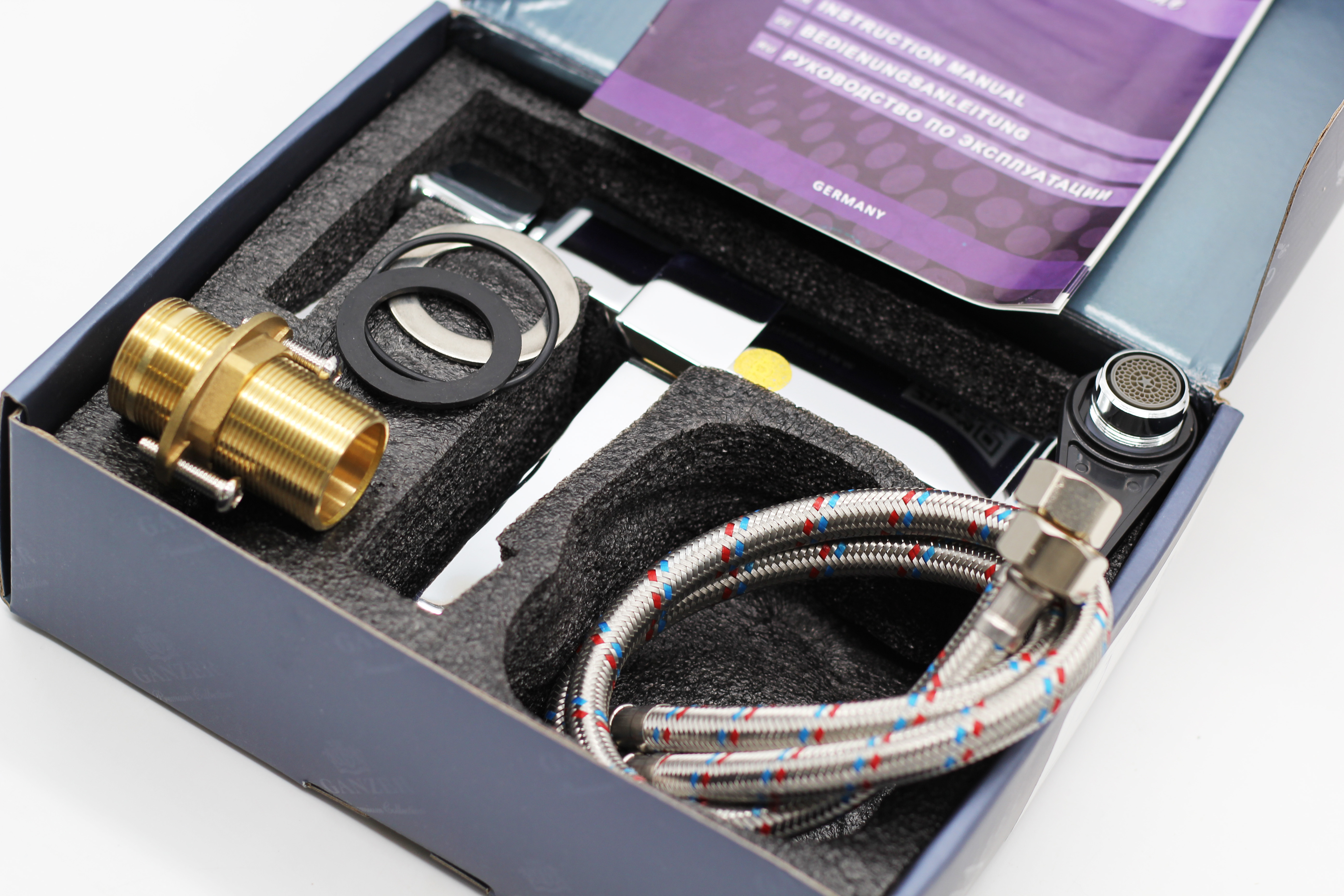 05013 Смеситель для умывальника ПОВОРОТ. "GANZER"  (10/1шт) Л/К