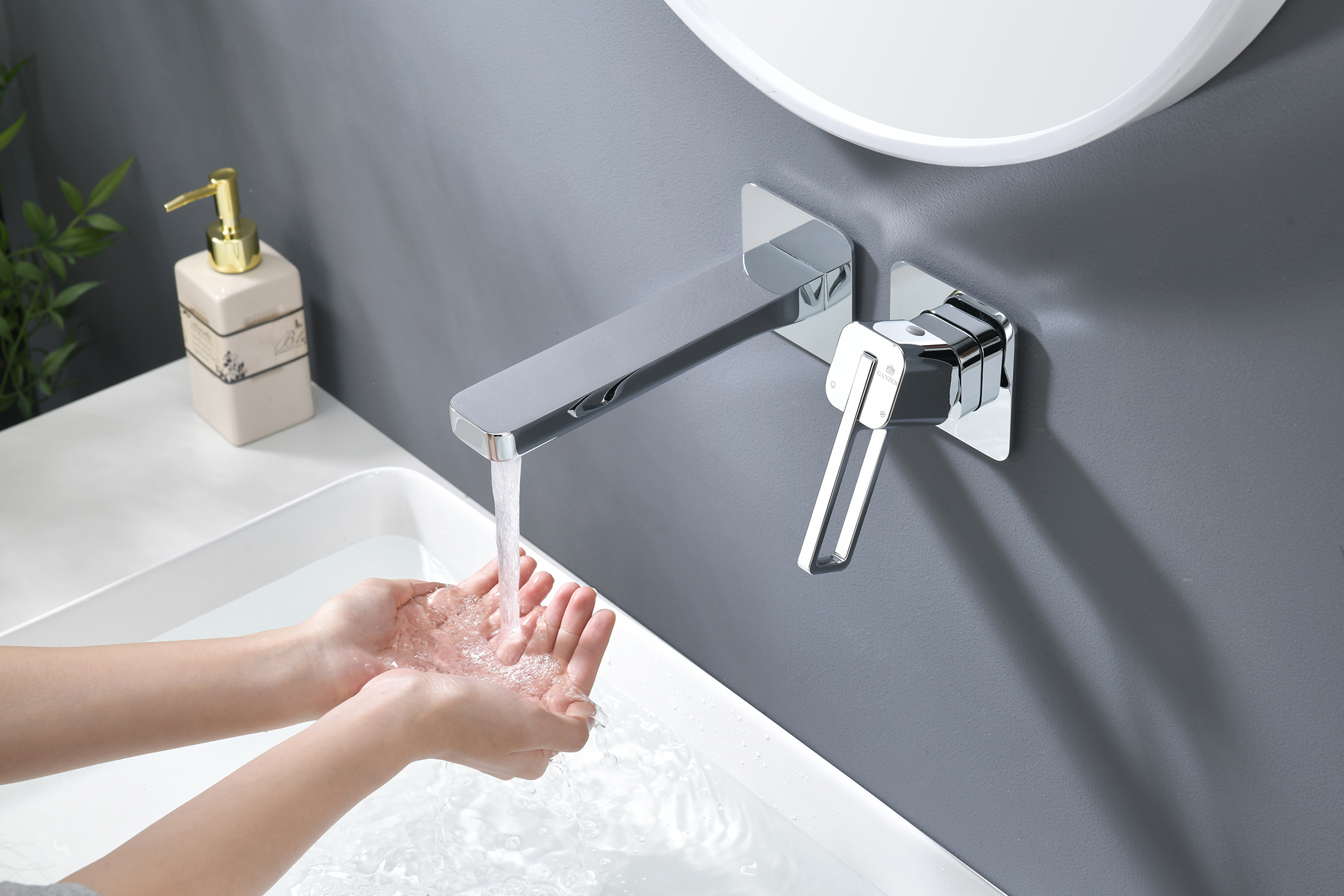 12144 Встроенный смес для рак. (ХРОМ) GANZER  (10/1шт)