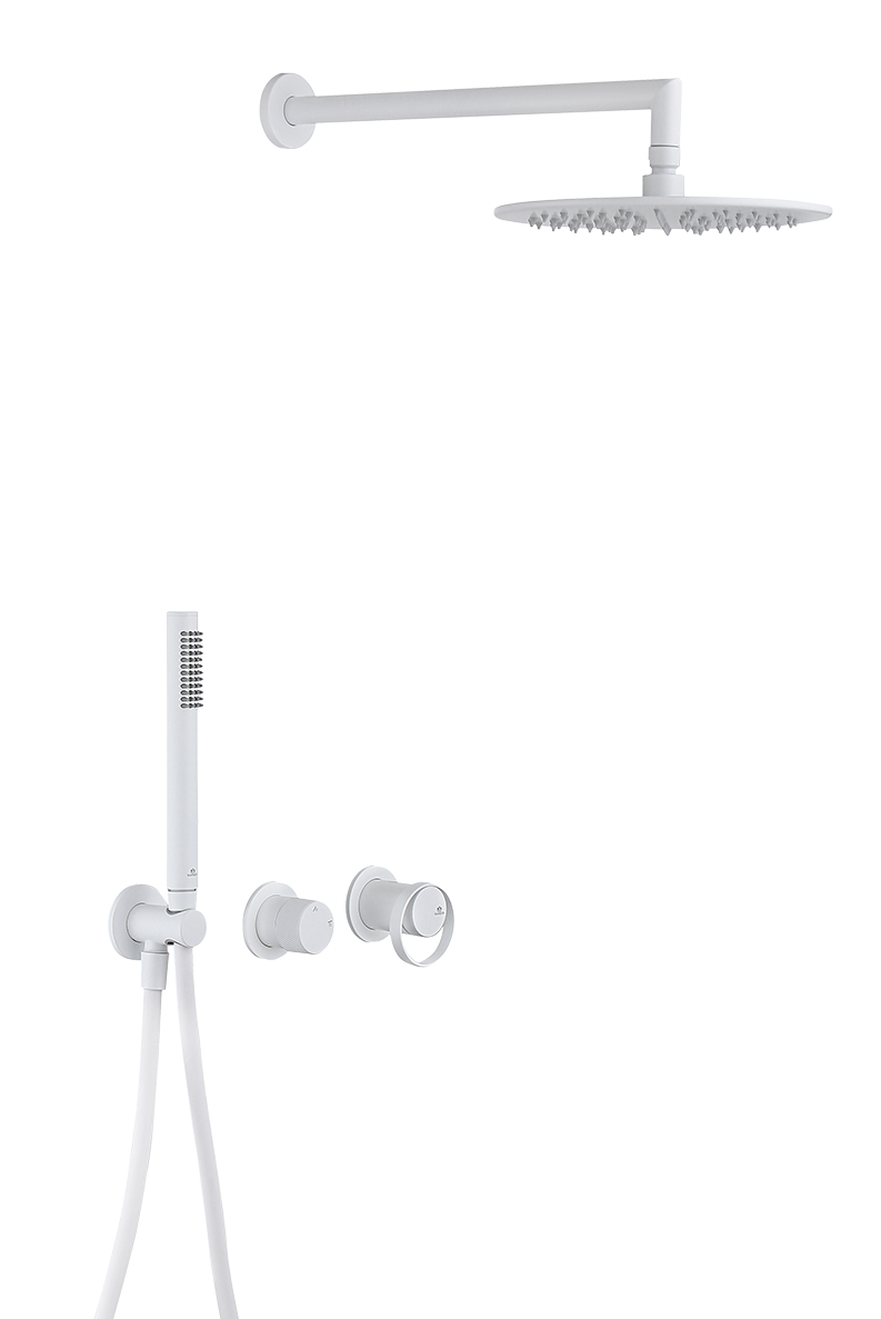 19164-F Встроенный смес для душа с 2-функ. (БЕЛЫЙ) GANZER  (6/1шт)