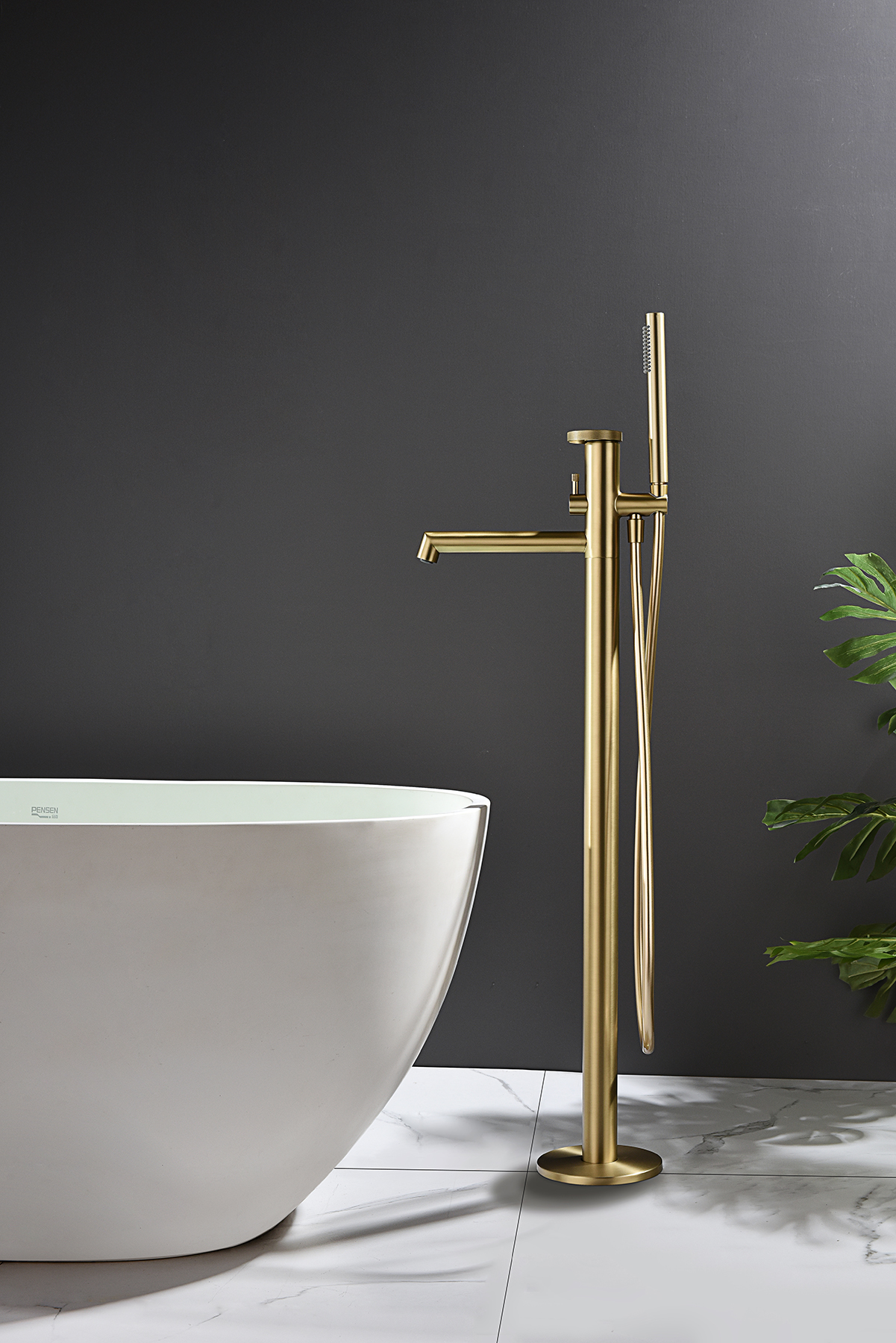 19181-S Смеситель напольный для ванны (Мат. Золото) GANZER  (5/1шт)