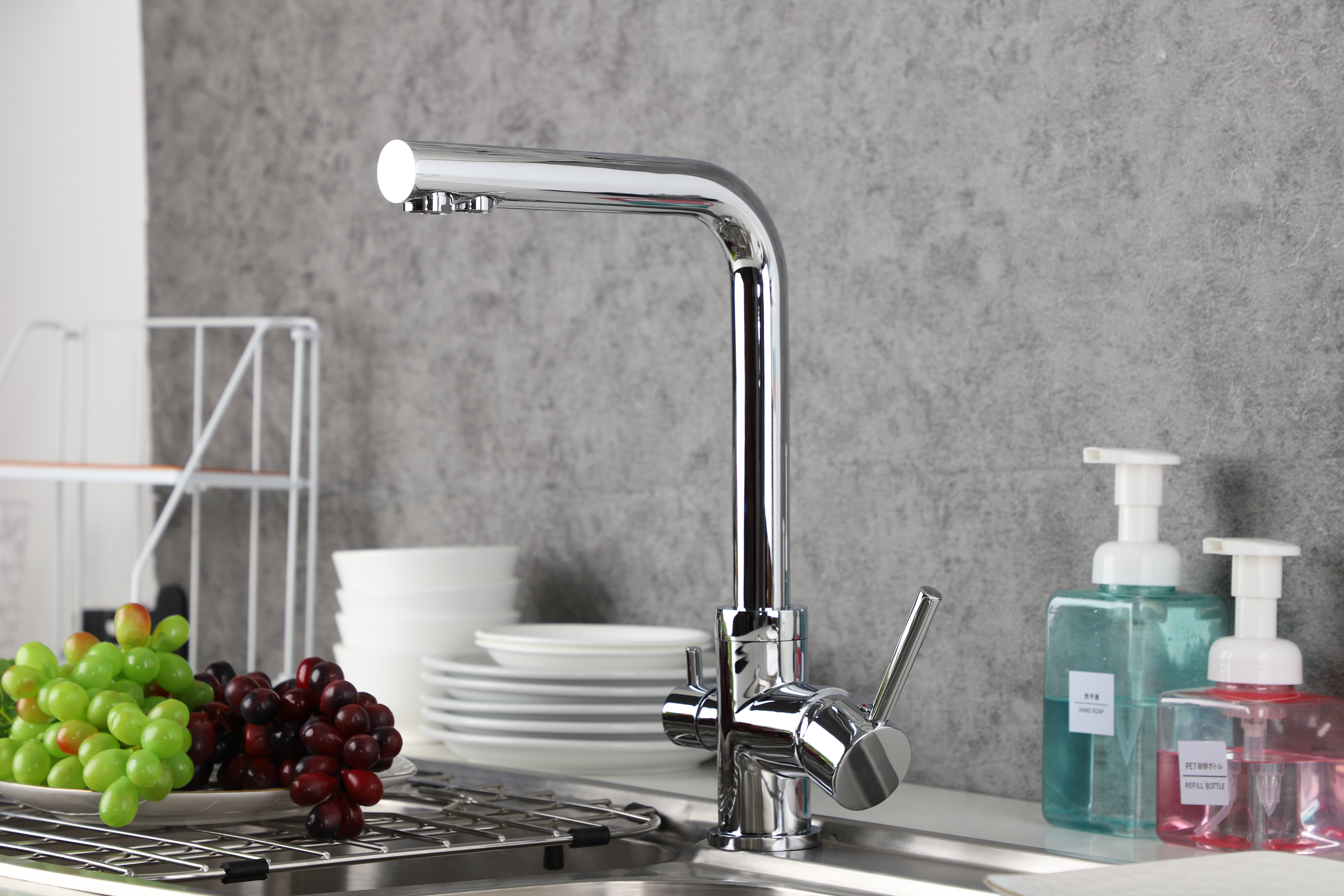 16025 Смеситель для кухни на две воды "GANZER"  (10/1шт)  Л/К