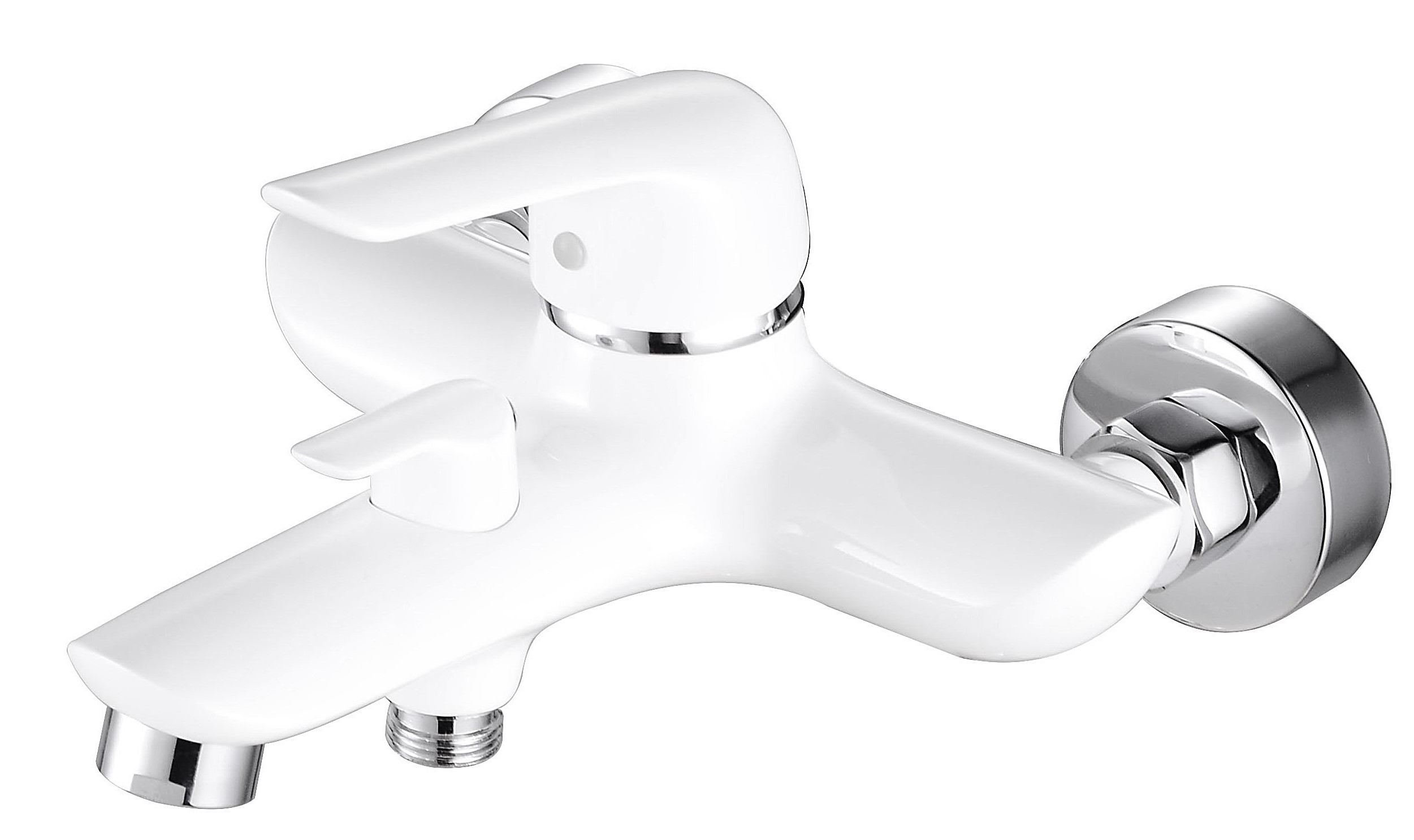 24031-F Смес. однорыч для ванны короткий (БЕЛЫЙ)  GANZER  (6/1шт) Л/К