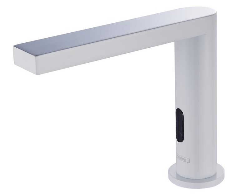 70002-F Смес. СЕНС. (БЕЗ тер. крана) для умыв. (БЕЛ.+ХРОМ) HANSEN  (10/1шт)