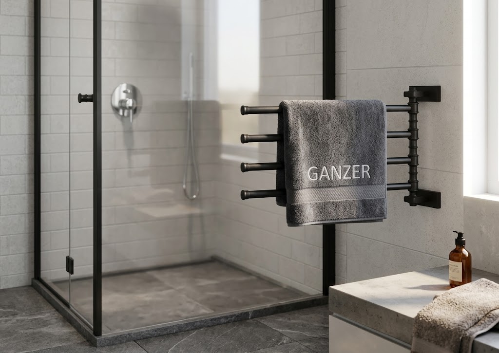 88014-C П/держатель поворот. 4-ной (ЧЕРНЫЙ) GANZER (10/1шт)