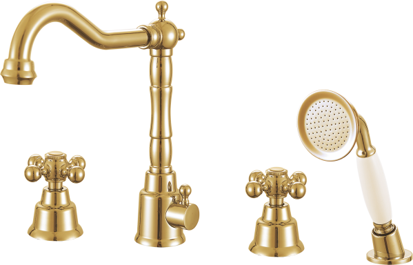 09033-E Смеситель на борт ванны (4-отв) "GANZER"  (6/1шт)