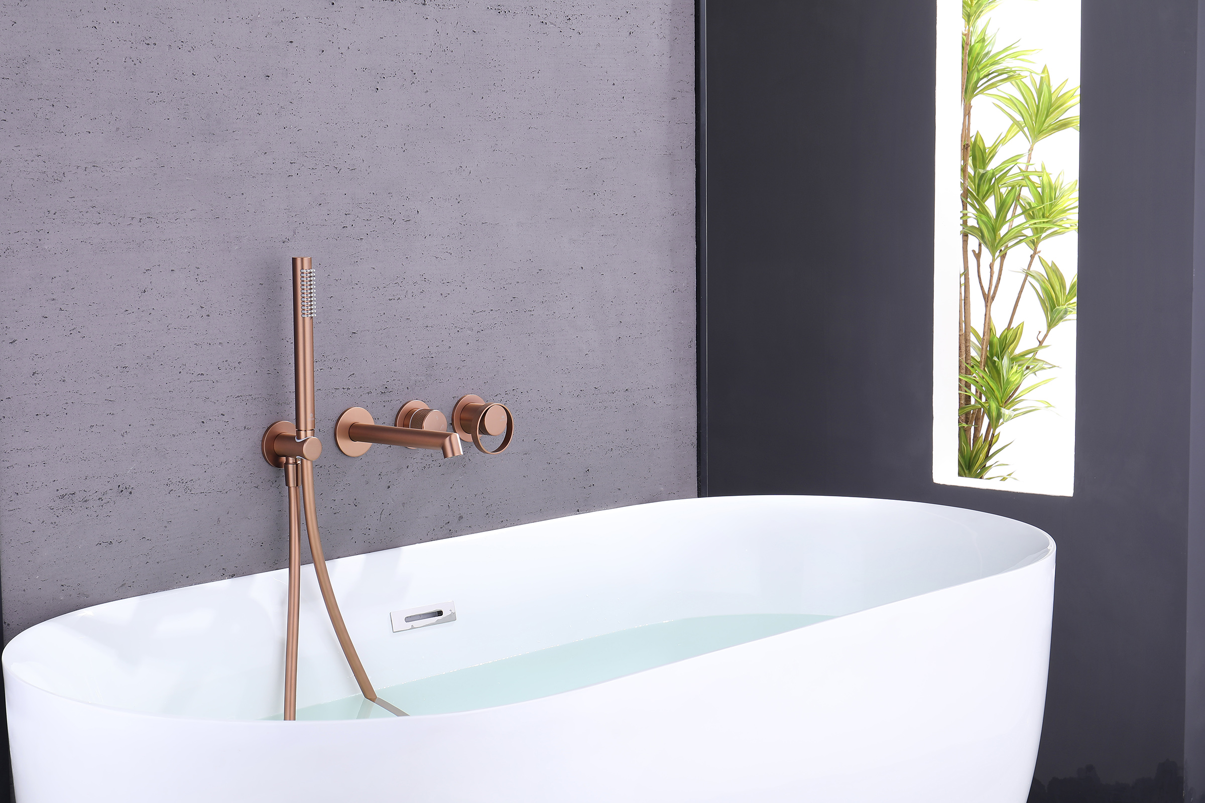 19134-R Встроенный смес. для ванны  (Роз. Золото) GANZER  (6/1шт)