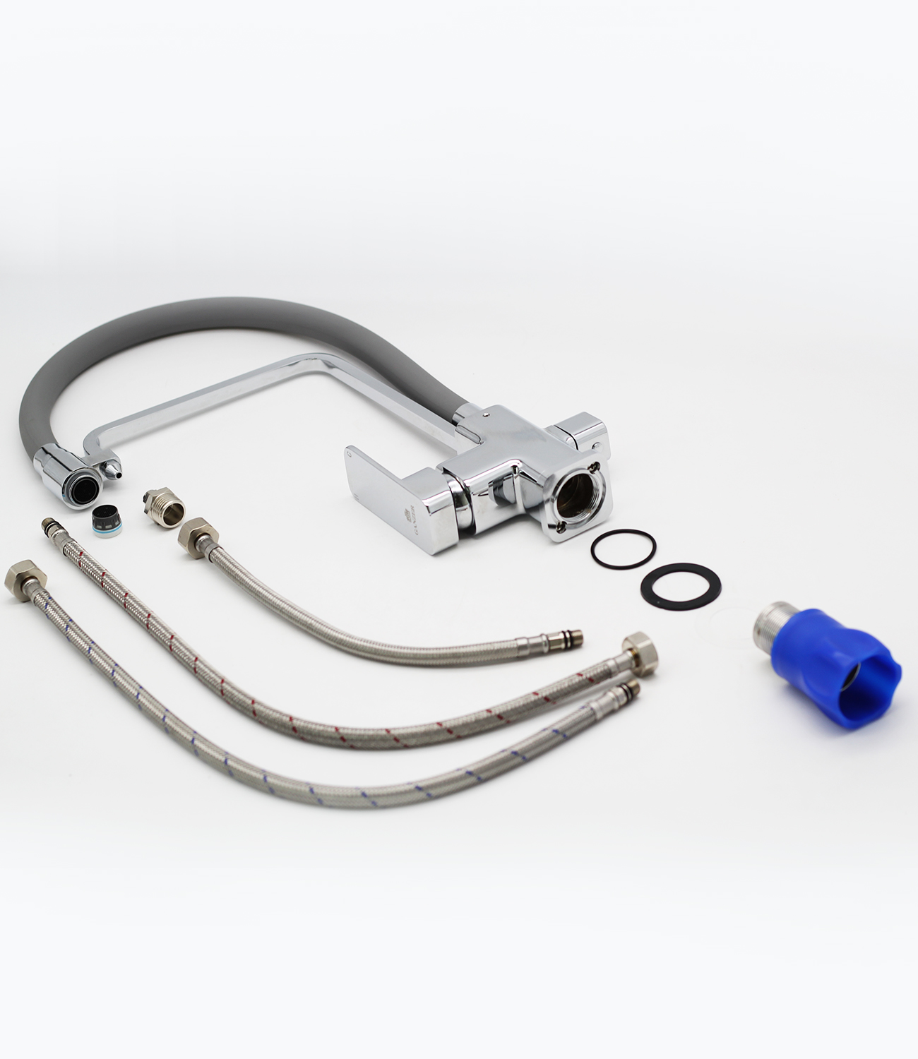 12026-H Смес. для кухни с гибким шлангом и под фильтр (СЕРЫЙ) GANZER (10/1шт) Л/К