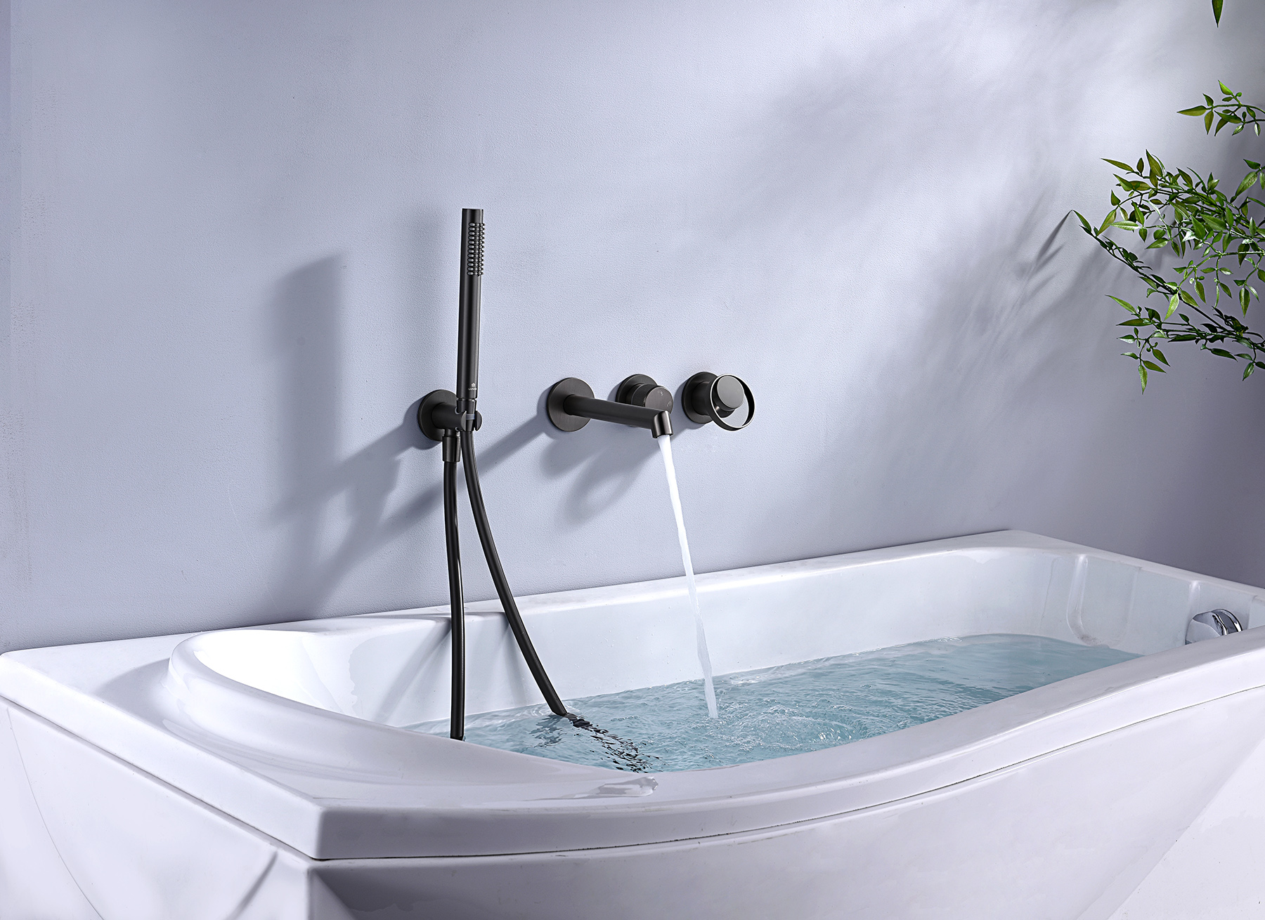 19134-Q Встроенный смес. для ванны  (ГРАФИТ) GANZER  (6/1шт)