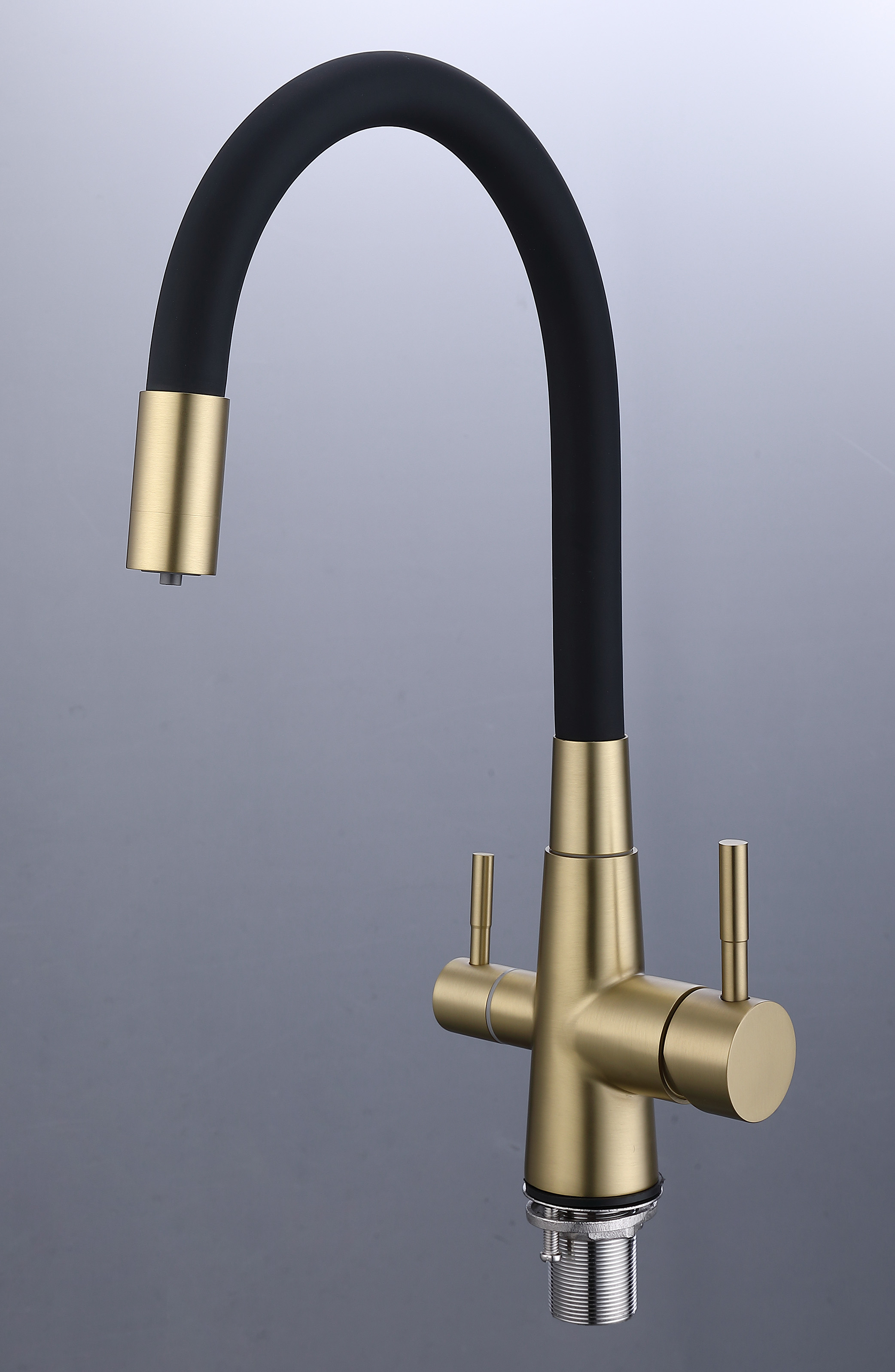 15080-DC Смес. для кухни с гиб шланг и под фильт НЕРЖ (бронз/чер.) HANSEN (10/1шт)