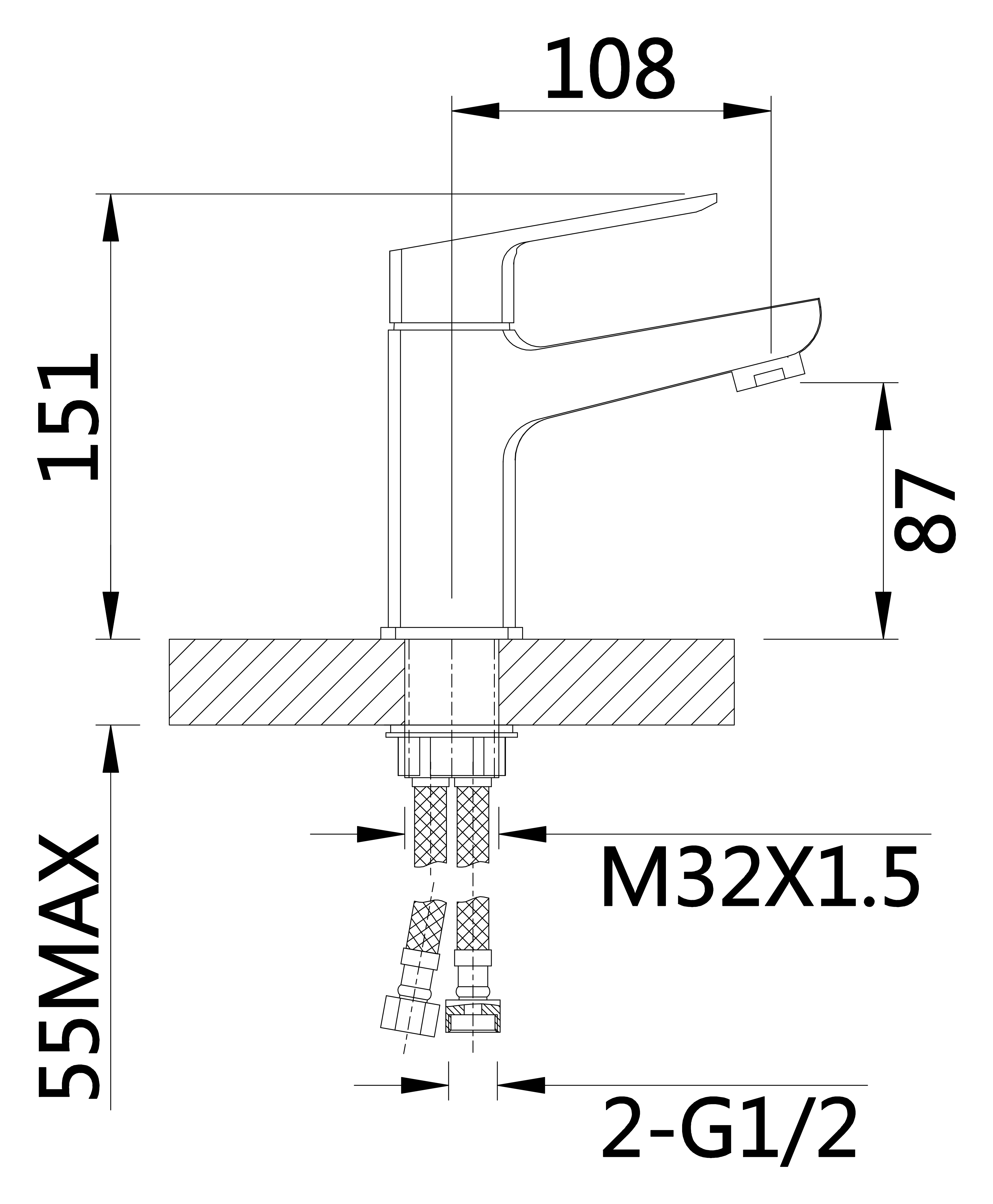 10035 Смеситель для умывальника HANSEN  (10/1шт)