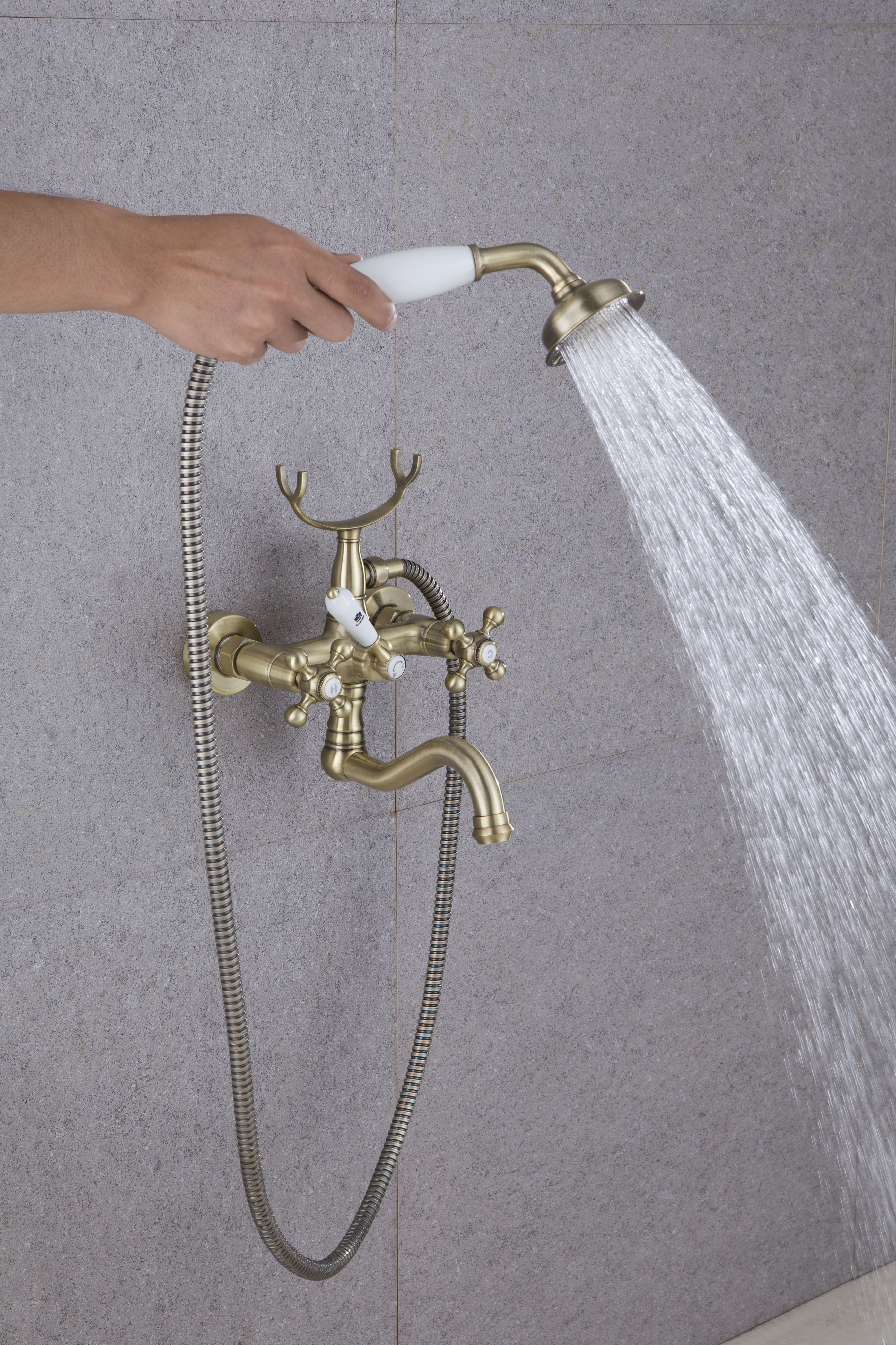 09135-D Смеситель 2-ух руч. для ванны БРОНЗ GANZER  (6/1шт)