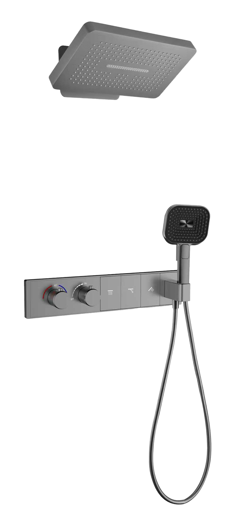 55164-Q Встроенный смес для душа с 2-функ. (ГРАФИТ) GANZER  (2/1шт)