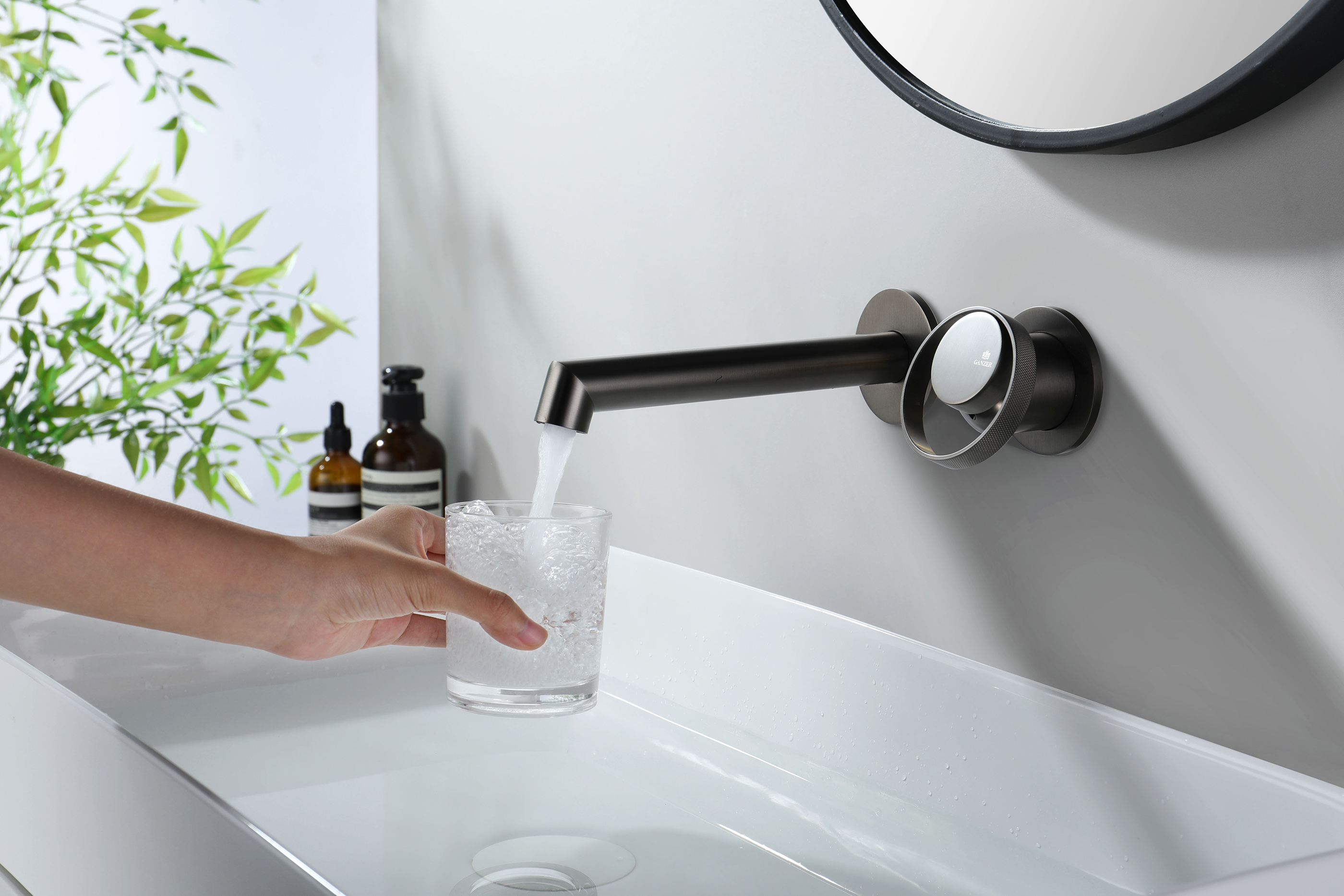 19144-Q Встроенный смес для рак. (ГРАФИТ) GANZER   (10/1шт)