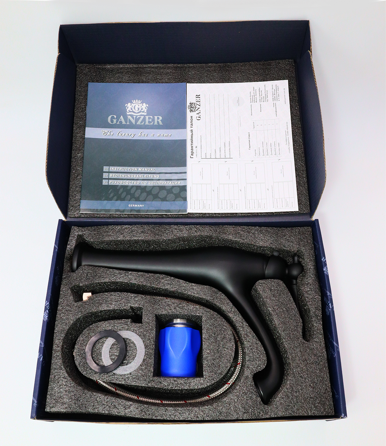 77013-C Смеситель од. для раковины-чаши (ЧЕРНЫЙ)  GANZER  (10/1шт) Л/К