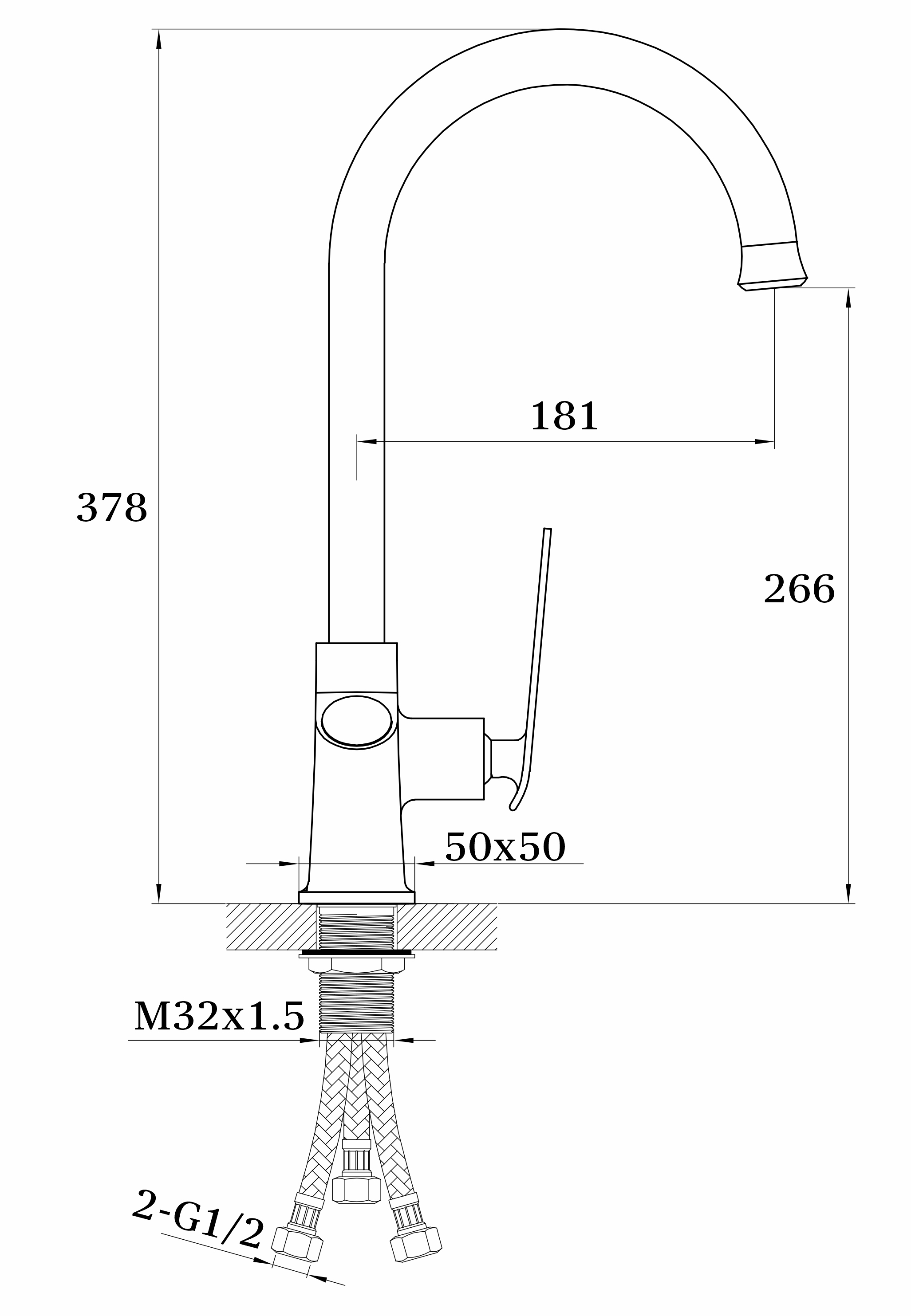 26025-G Смеситель  для кухни с фильт. САТИН "GANZER"  (10/1шт) Л/К