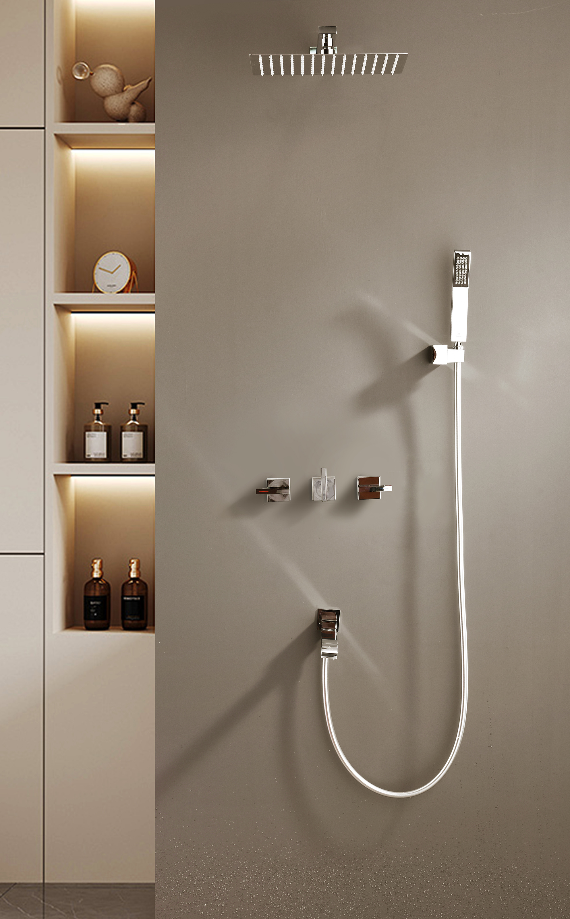 01165 Смеситель встраиваемый для душа с 3-функ. (ХРОМ) GANZER (6/1шт)